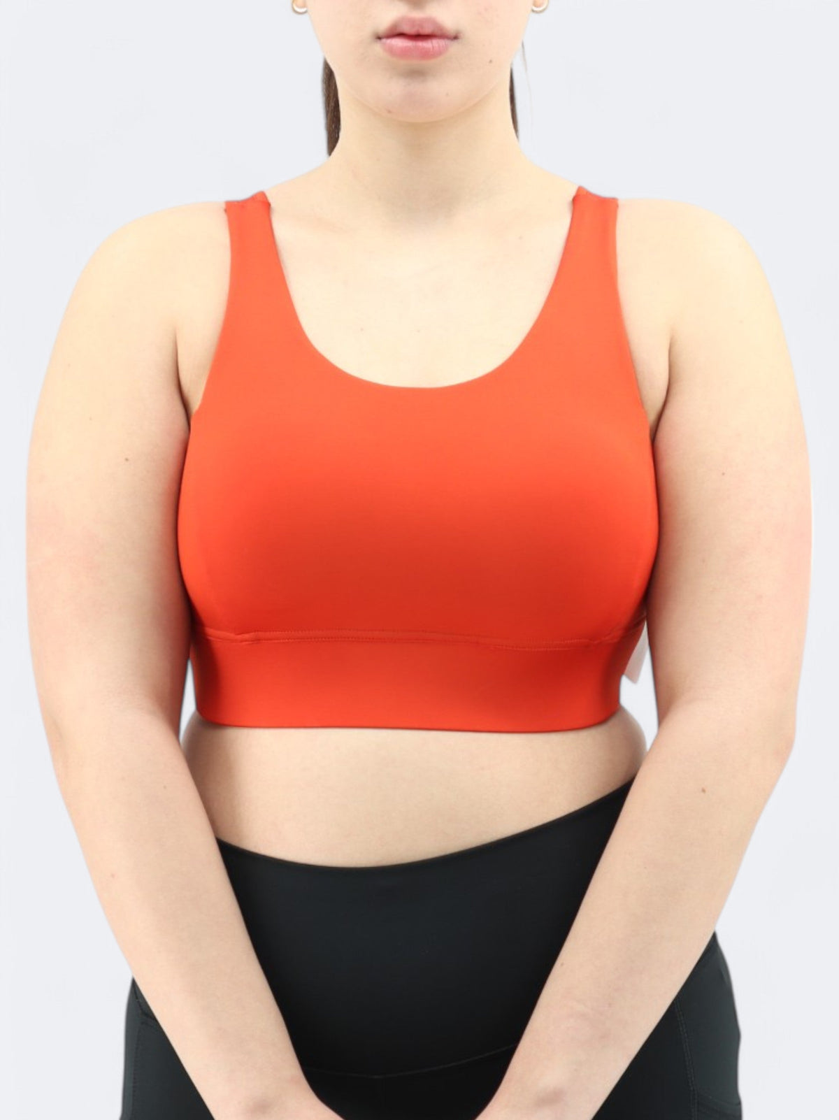 Image for Women's Plain Sports Cropped Top,Burnt Orange