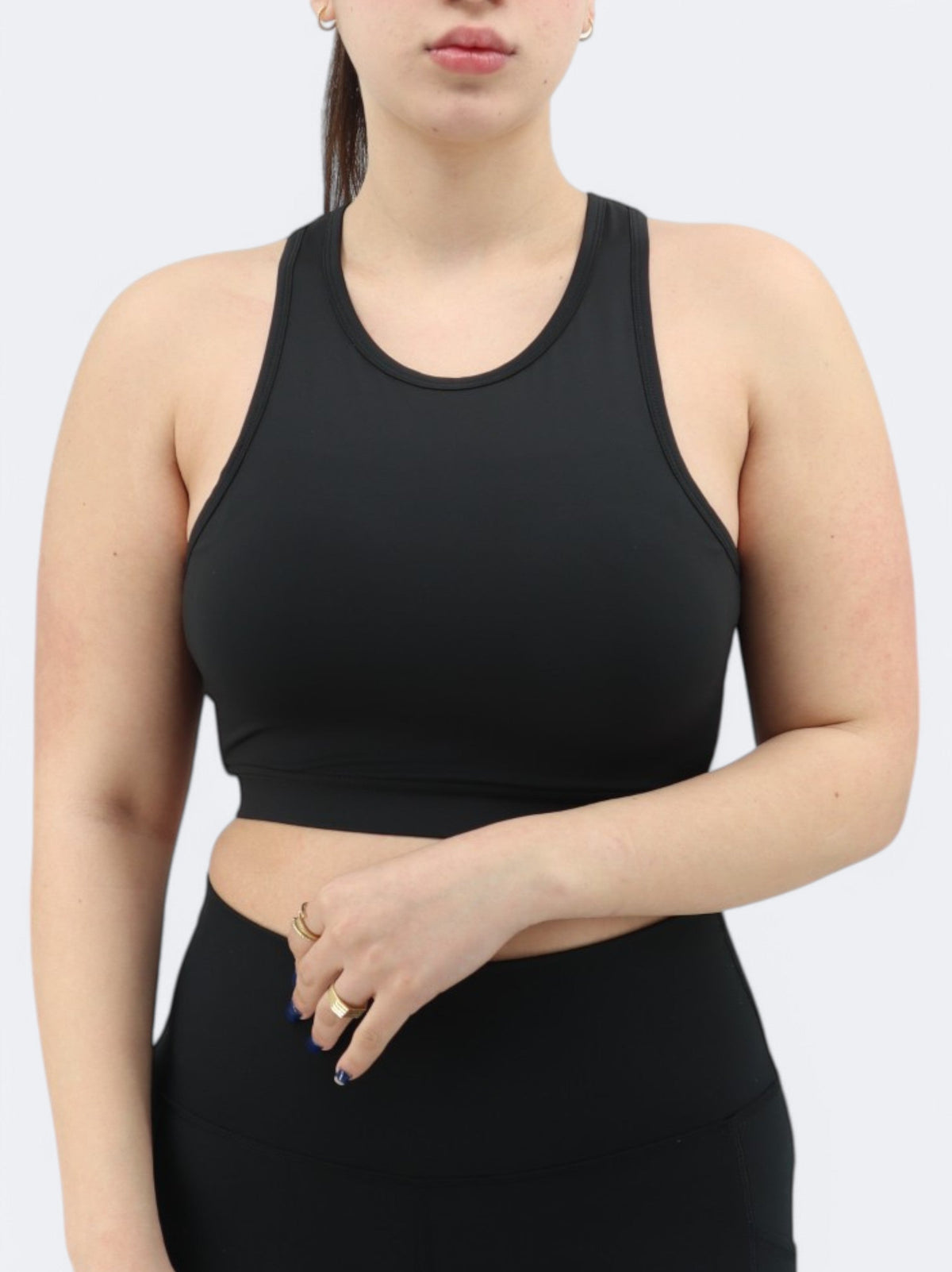 Image for Women's Plain Sports Cropped Top,Black