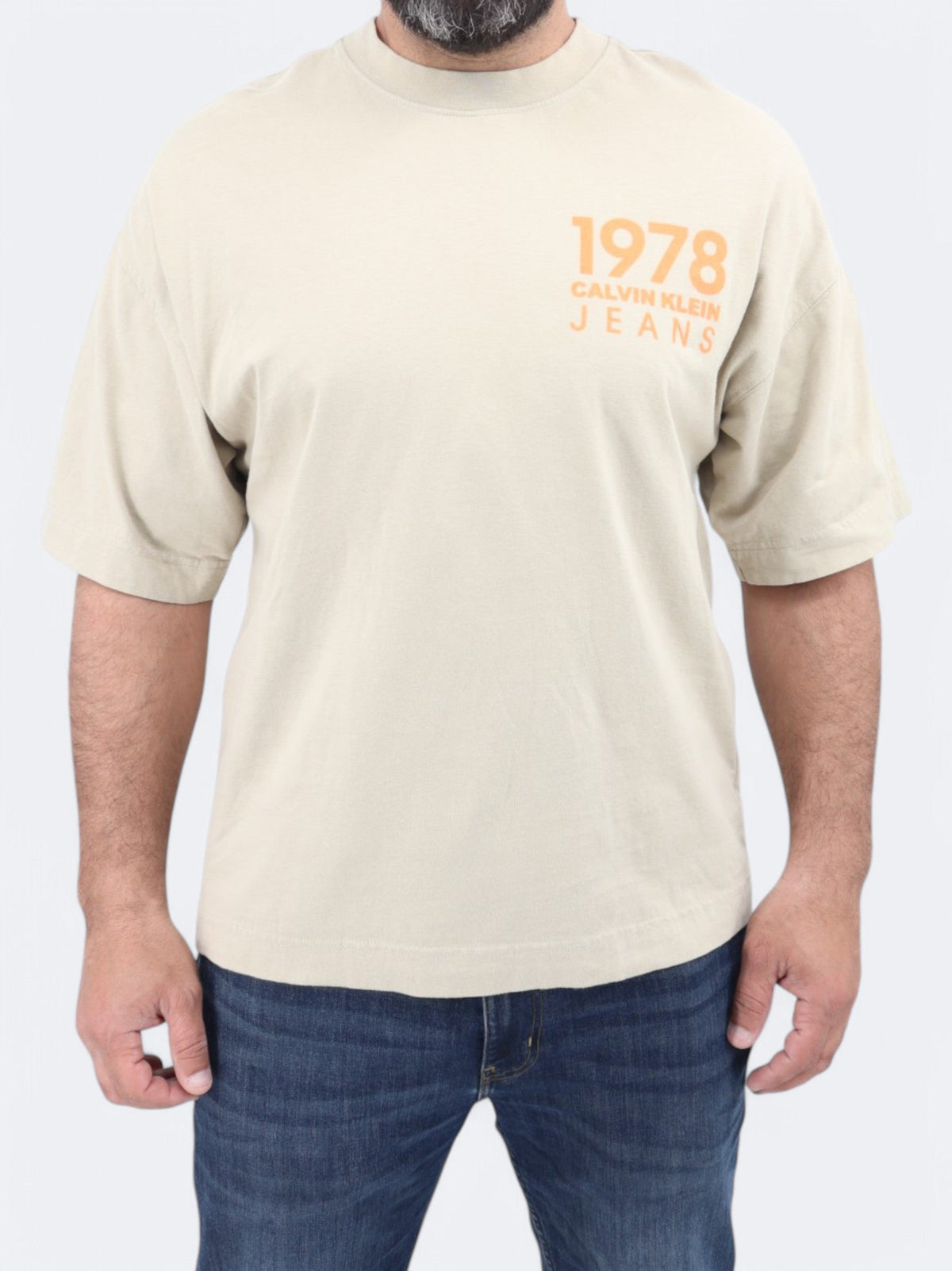 Image for Men's Printed T-Shirt,Beige