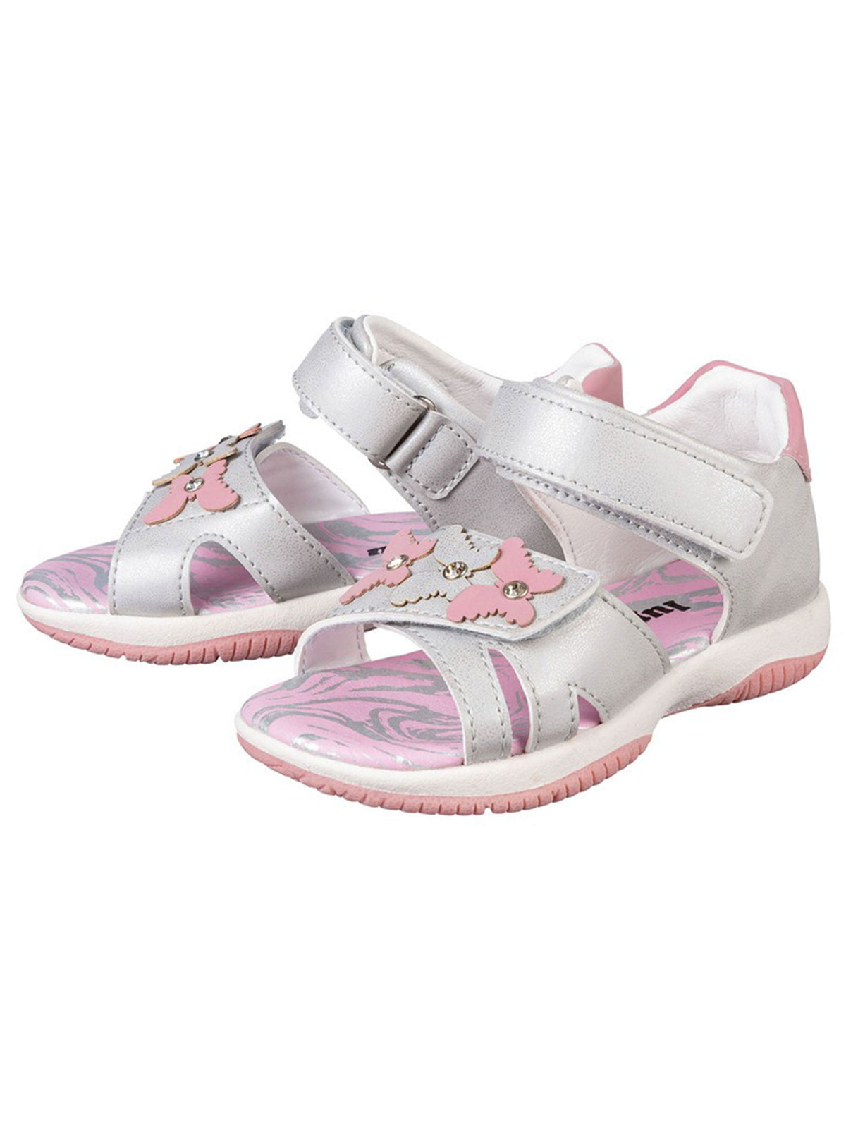 Image for Kids Girl's Textured Sandals,Silver