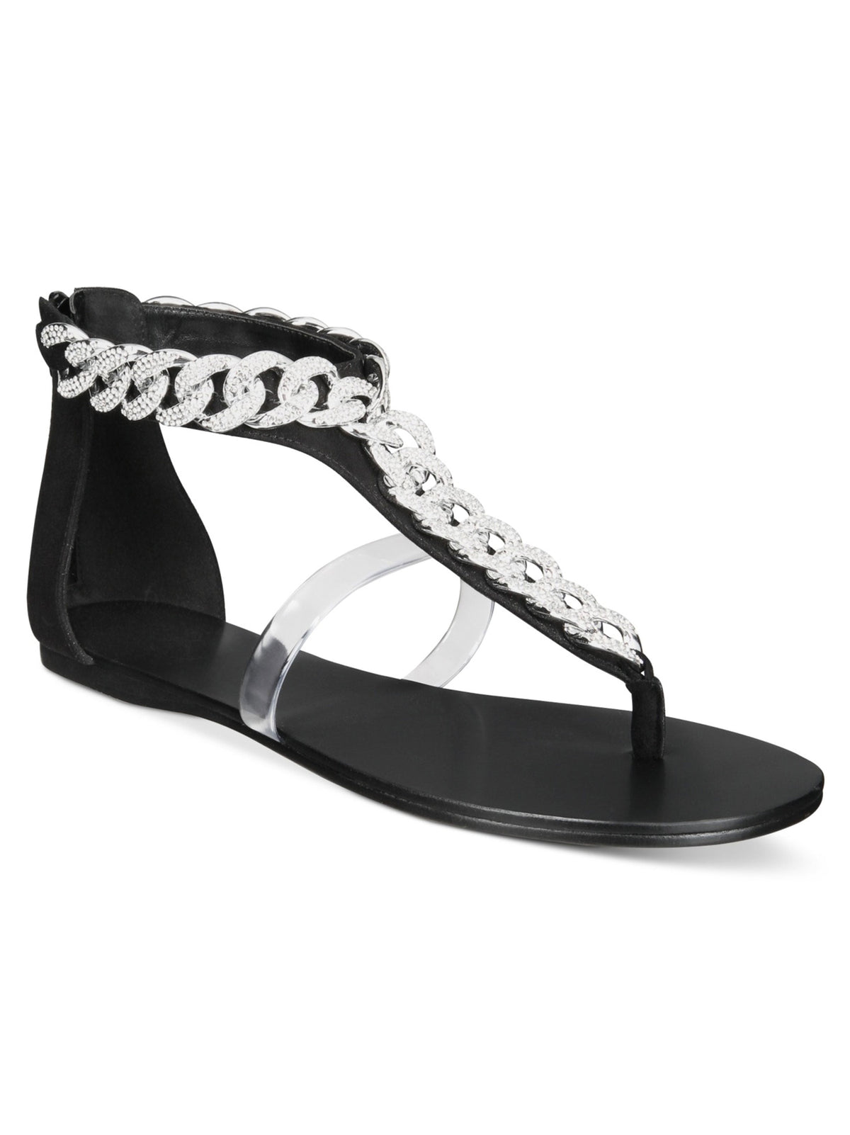 Image for Women's Embellished T-Strap Sandals,Black