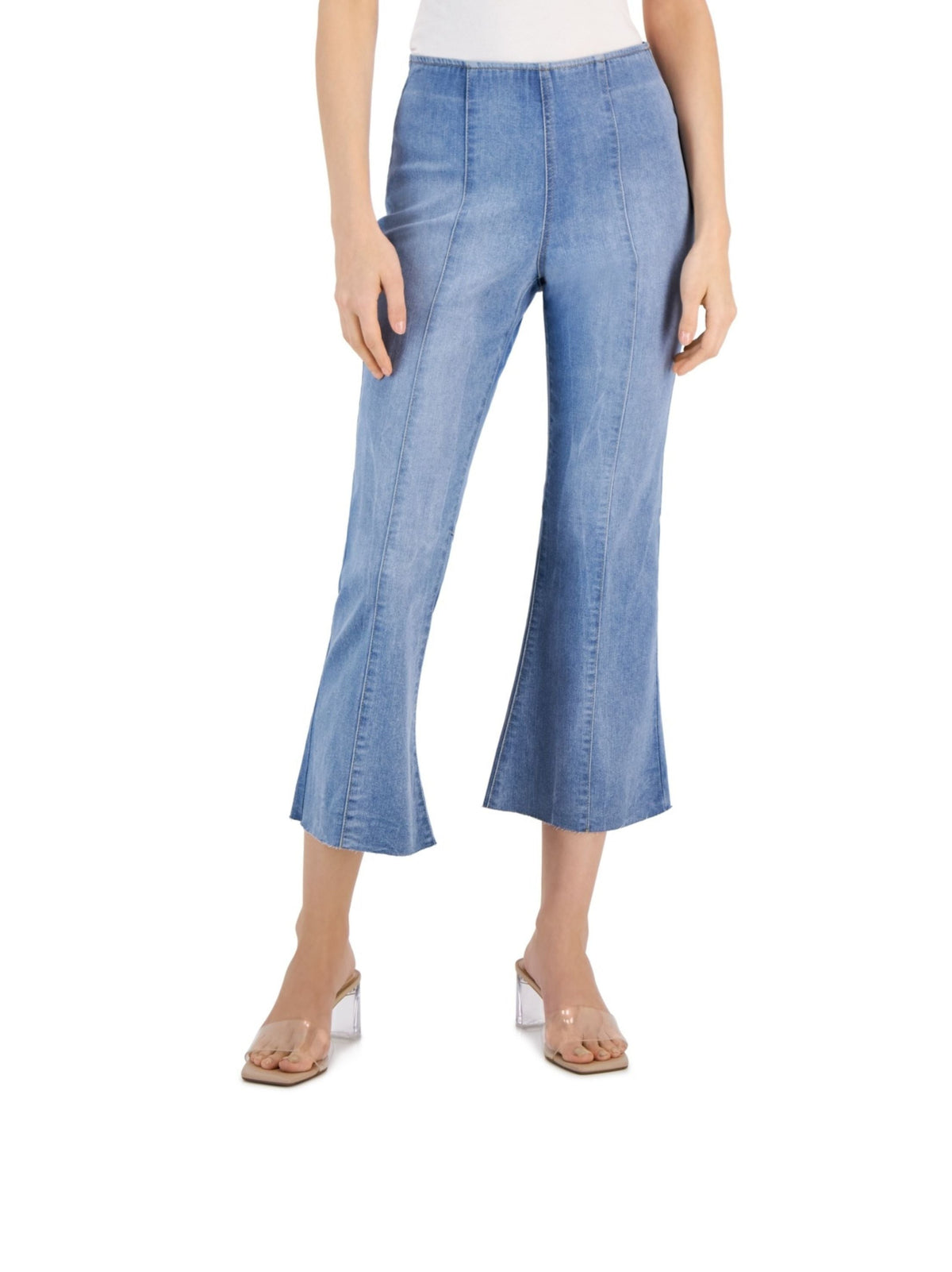 Image for Women's High-Rise Pull-on Flared Cropped Jeans,Blue
