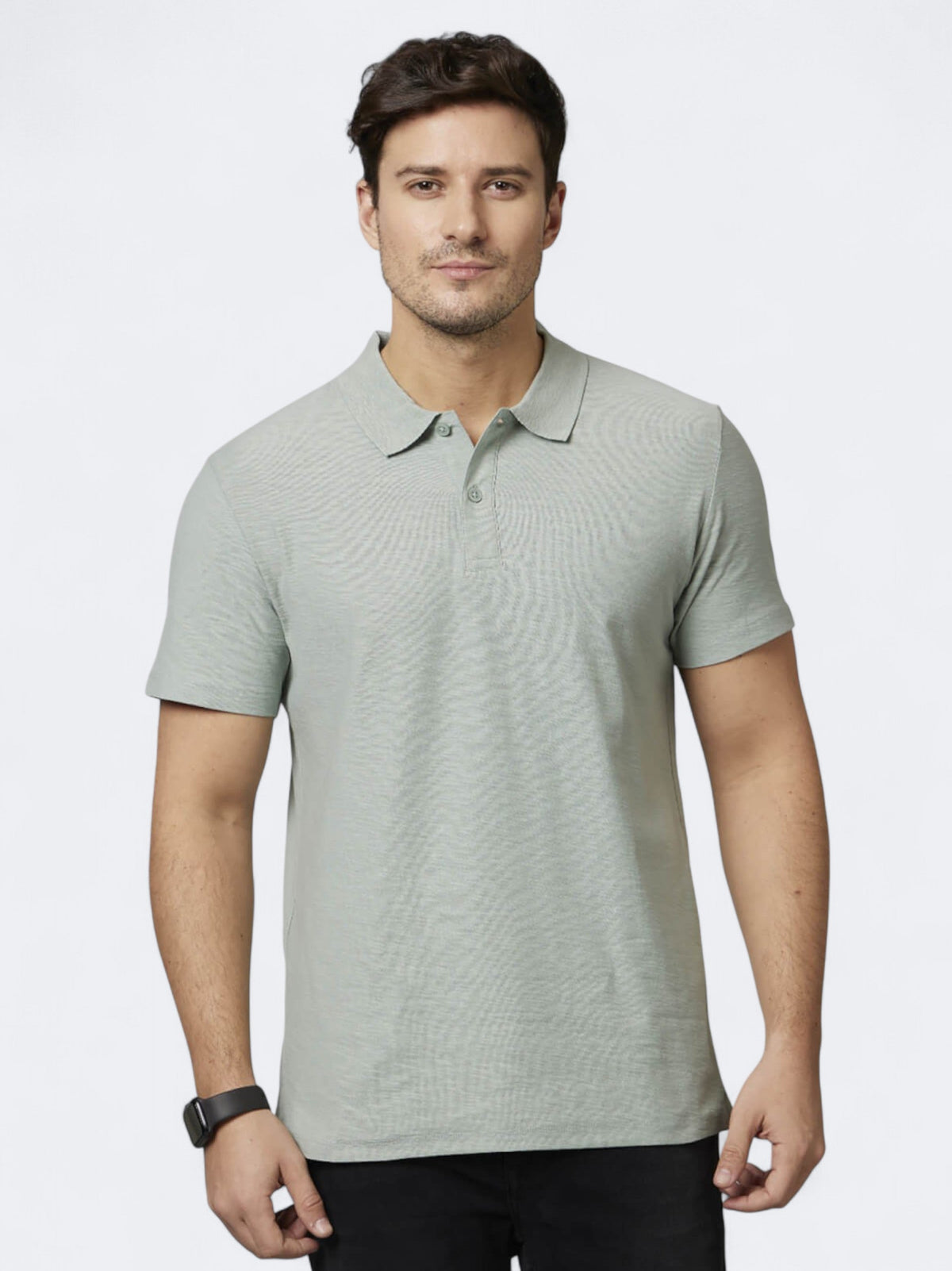 Image for Men's Plain Polo T-Shirts,Light Green