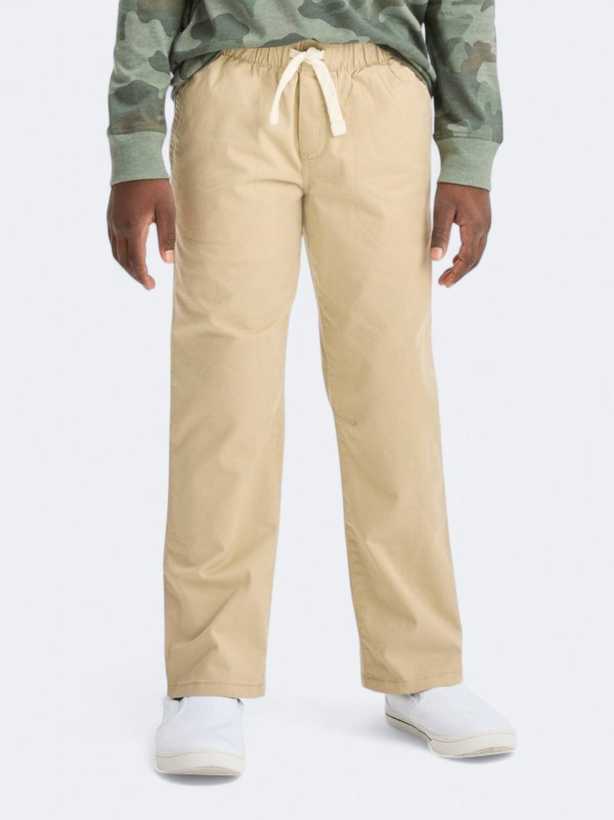 Image for Kid's Boy's Plain Stretch Straight Fit Woven Pants,Beige