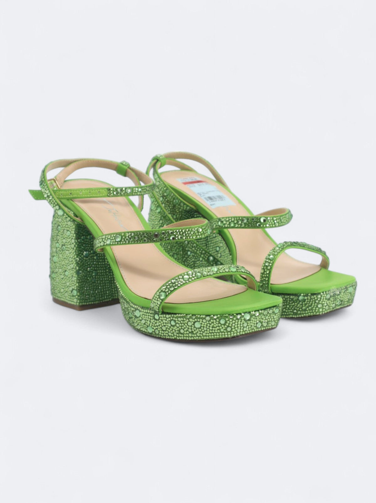Image for Women's Textured Denni Rhinestone Platform Sandals,Green