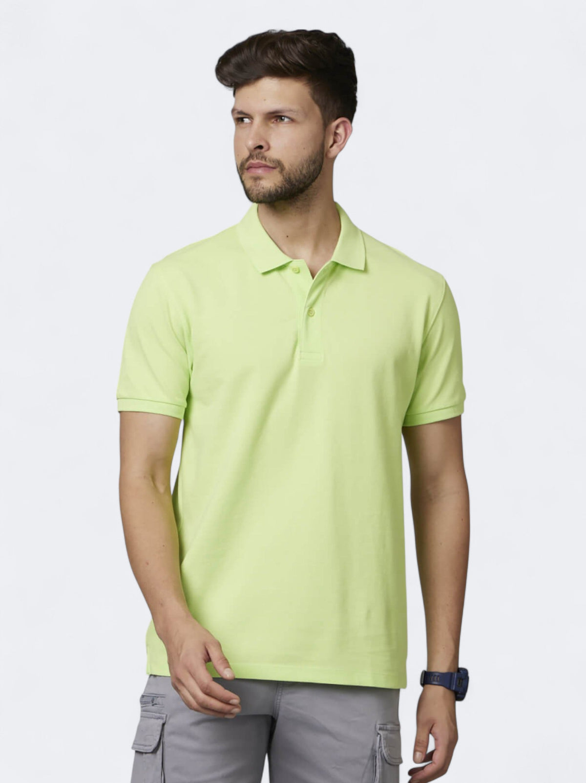 Image for Men's Plain Polo T-Shirt,Light Green