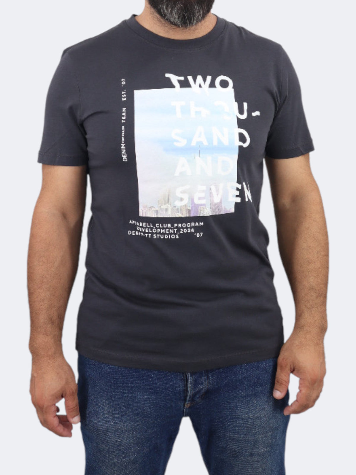 Image for Men's Printed T-Shirt,Grey