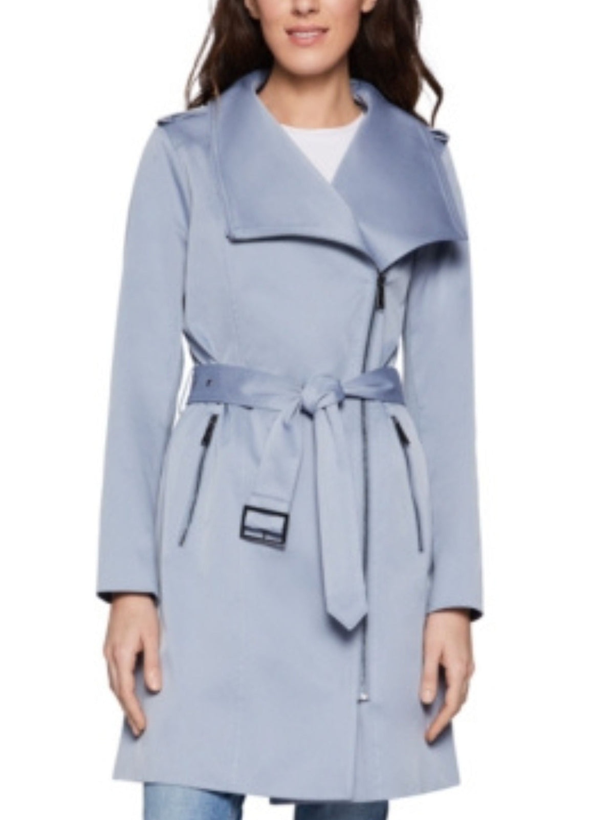 Image for Women's Textured Belt Jacket,Blue