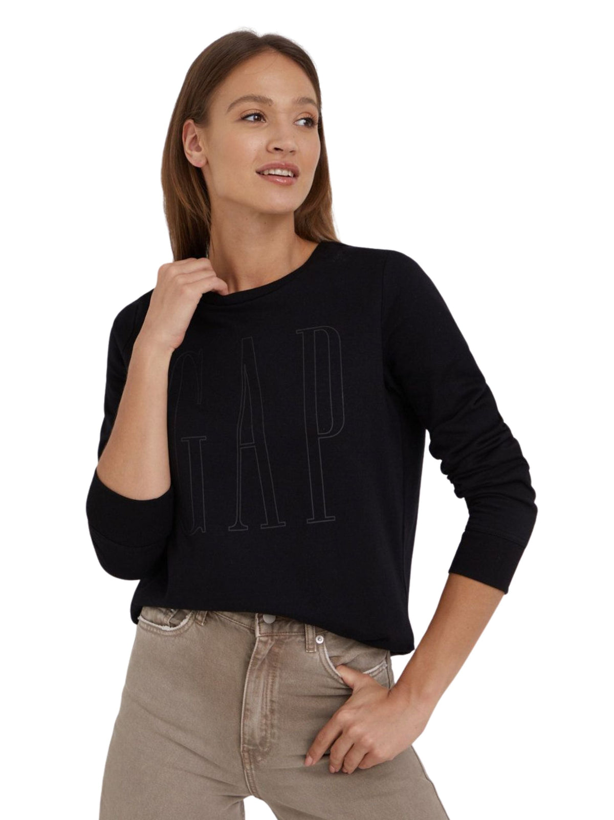 Image for Women's Brand Logo Printed Sweaters,Black