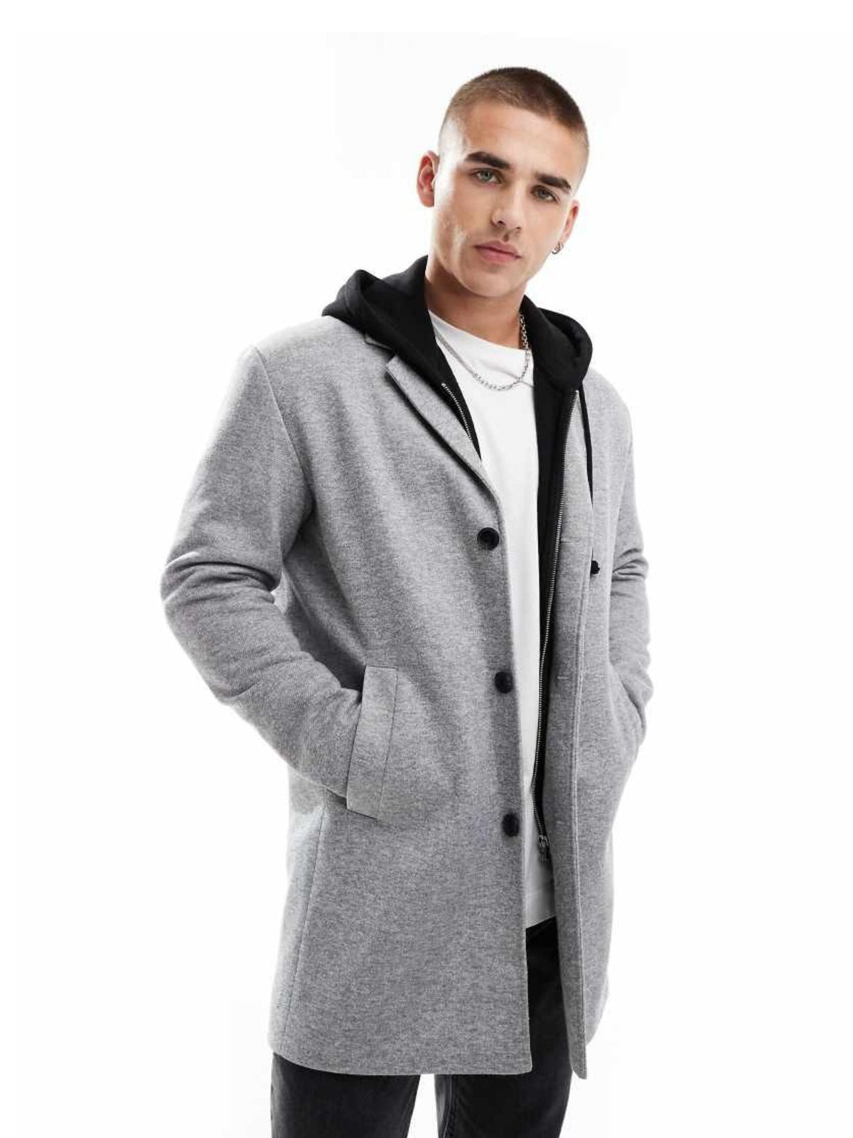 Image for Men's Textured Jacket,Grey