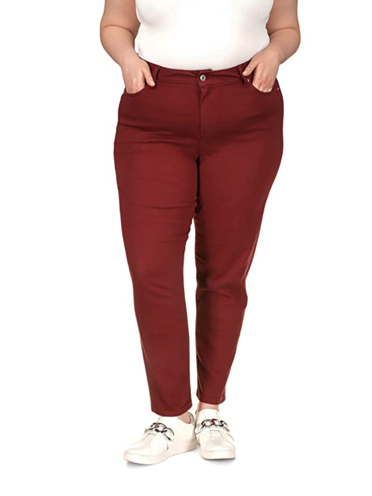 Image for Women's Plain Jeans,Burgundy