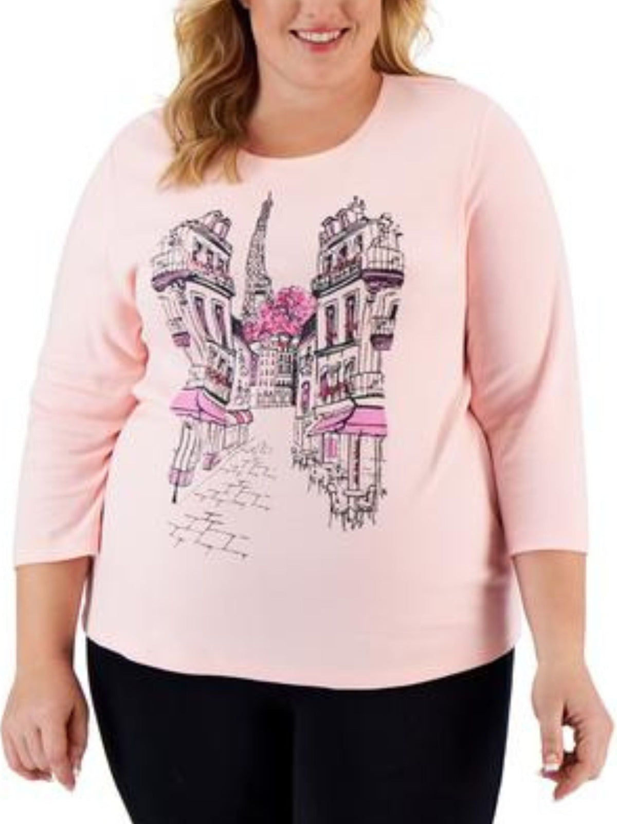 Image for Women's Graphic Printed Top,Pink