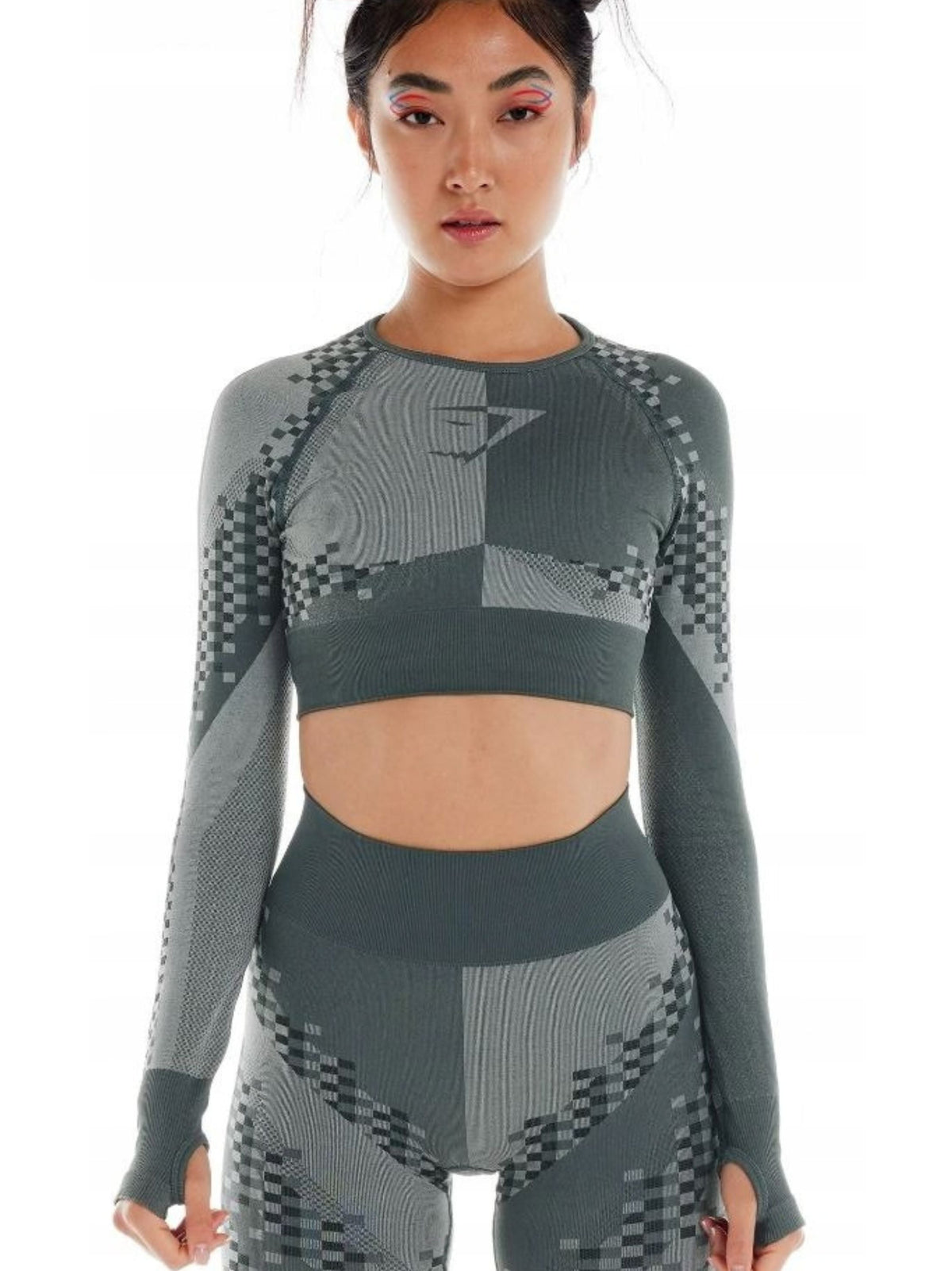 Image for Women's Printed open Back Sport Top,Dark Olive