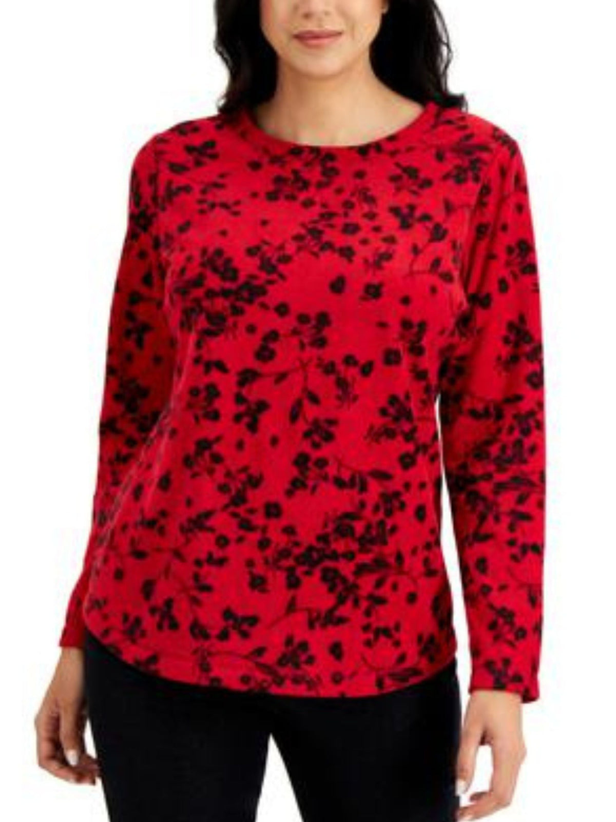 Image for Women's Floral Printed Top,Red