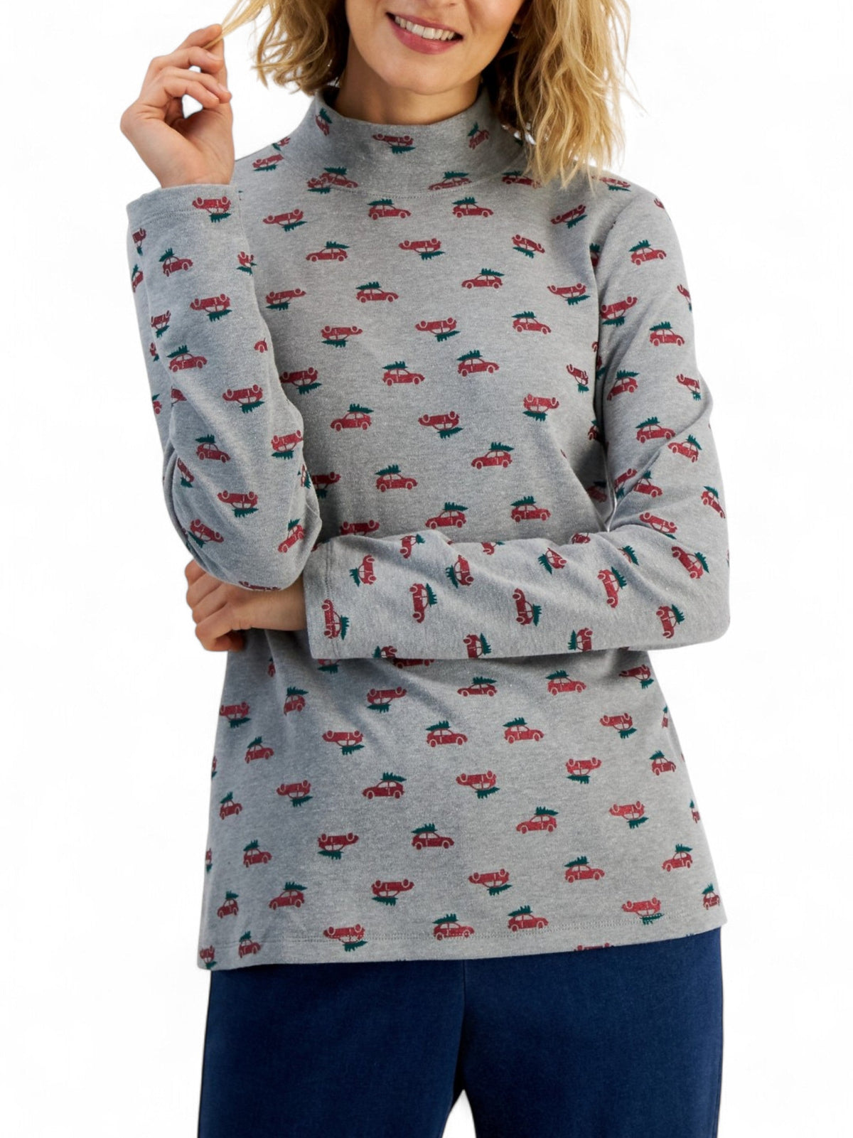 Image for Women's Printed Top,Grey