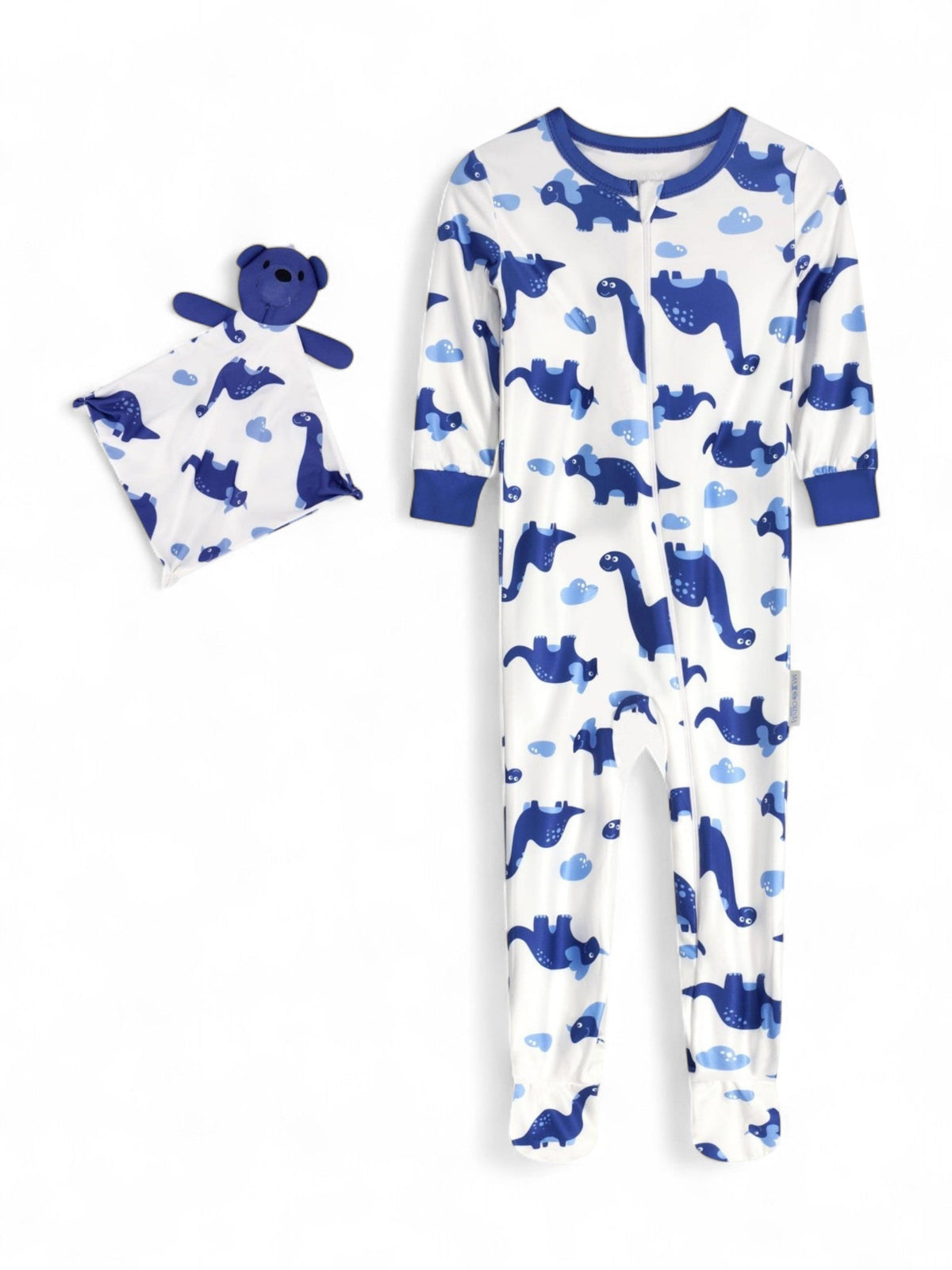 Image for Kids Boy's Printed Jumpsuit Matching Blankie Baby,White
