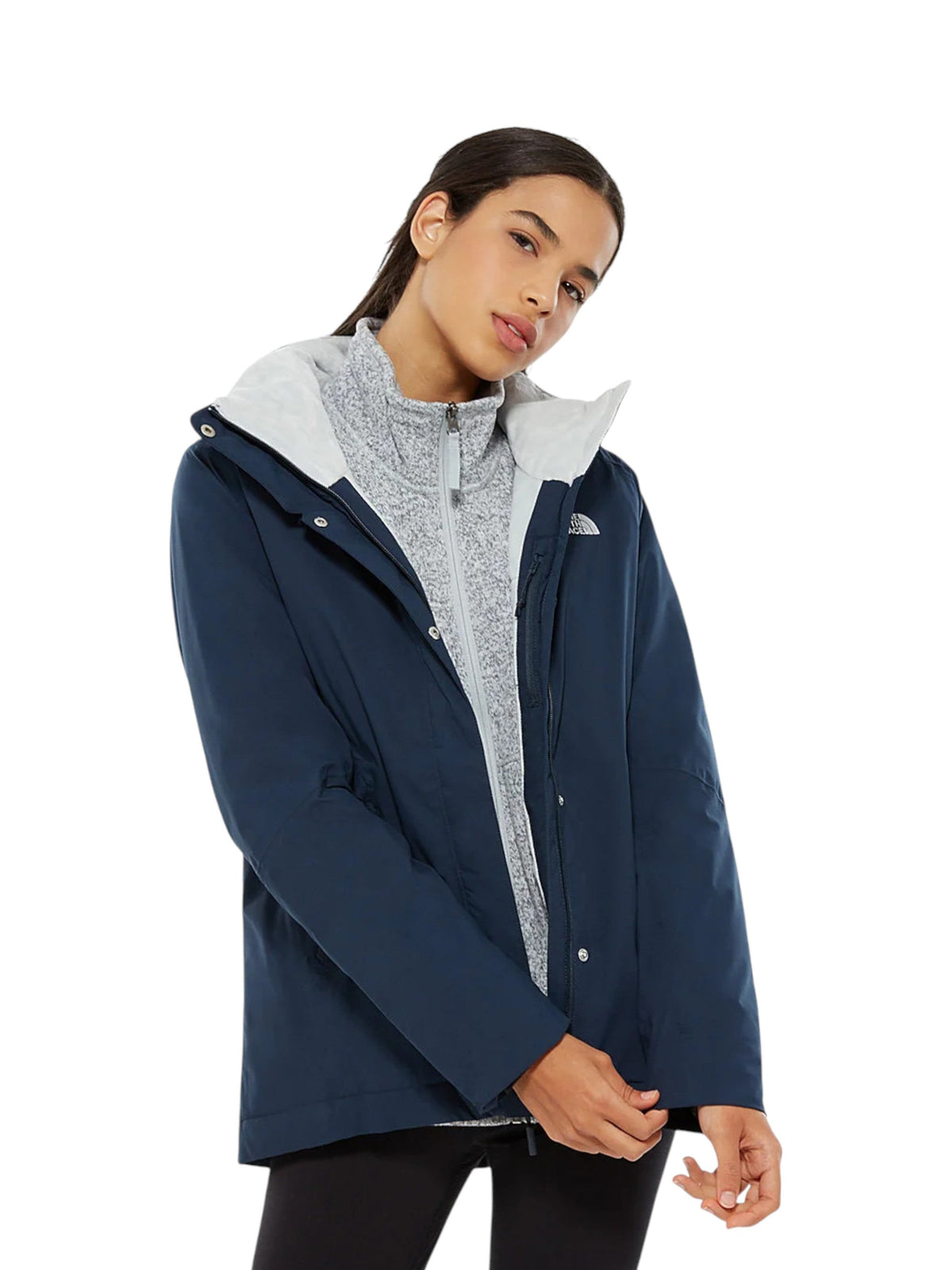 Image for Women's Plain Solid Jacket Two Pockets,Navy