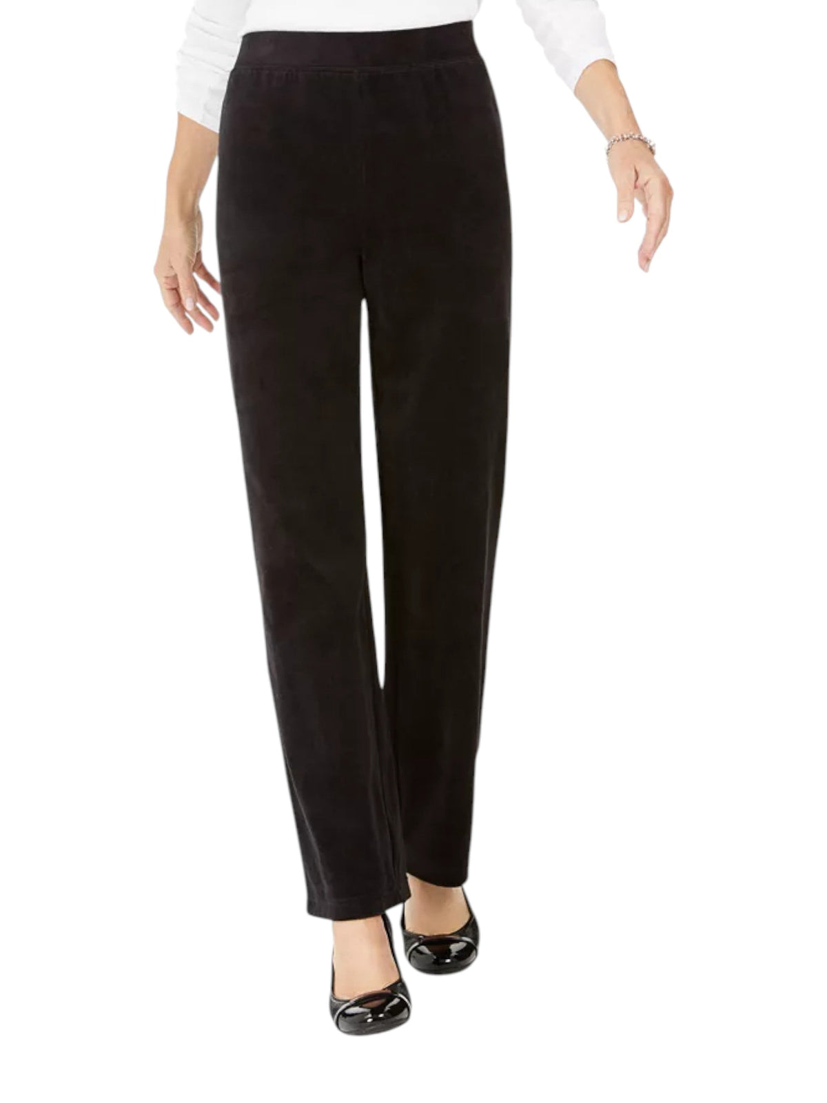 Image for Women's Velvet Plain Pant,Black