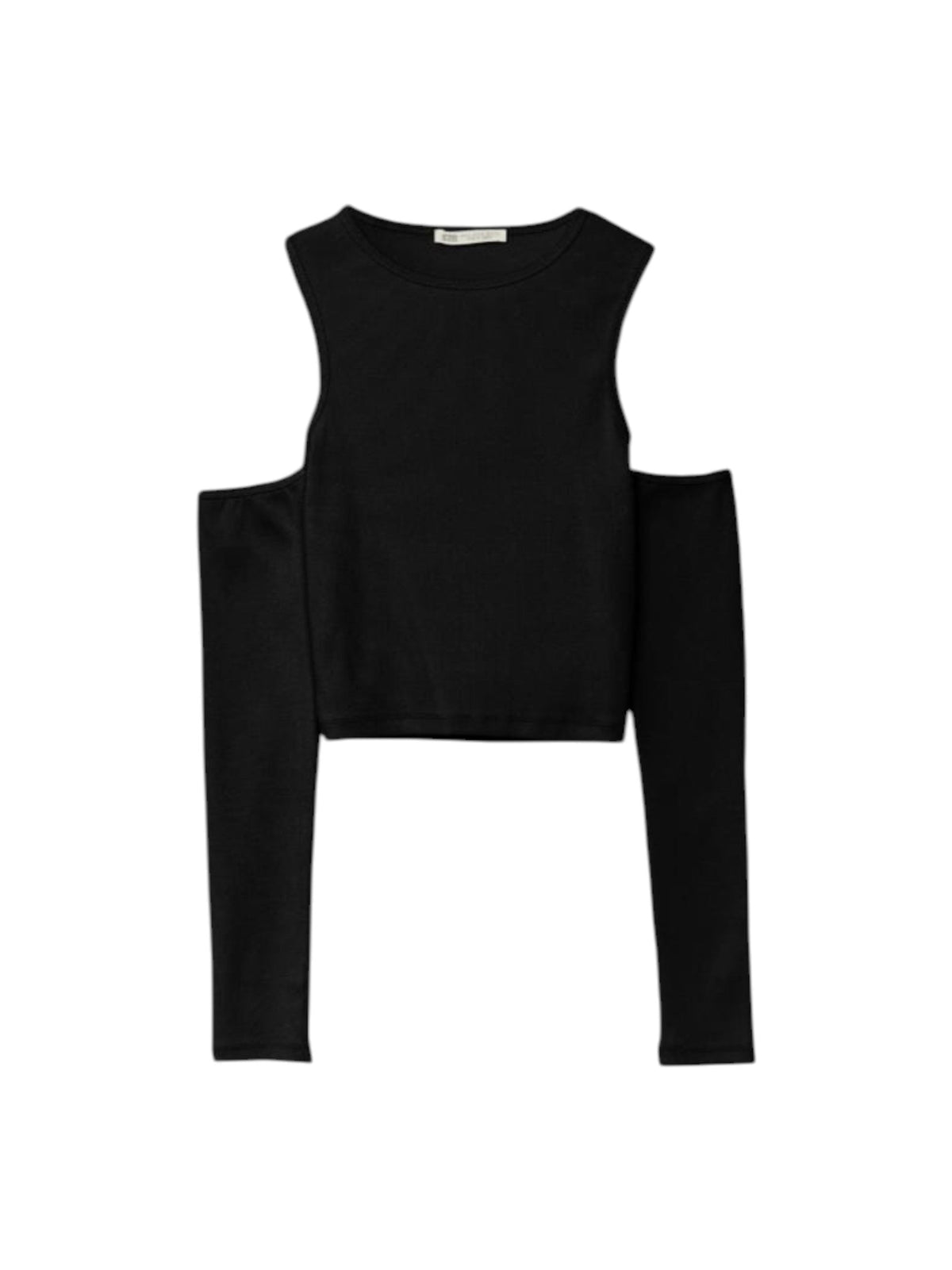 Image for Women's Plain Cold Shoulder Top,Black