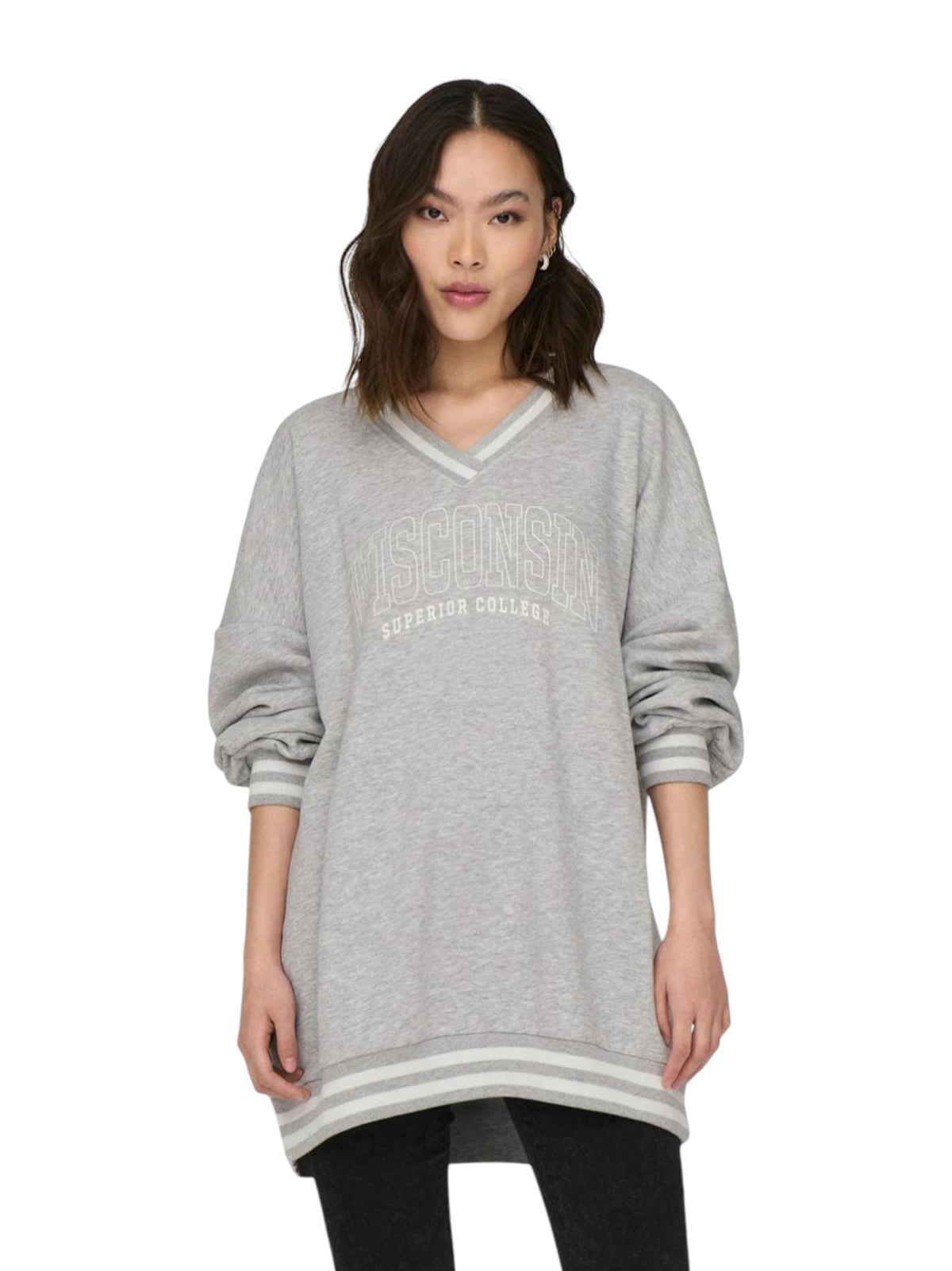 Image for Women's Brand Logo Printed Sweaters,Grey