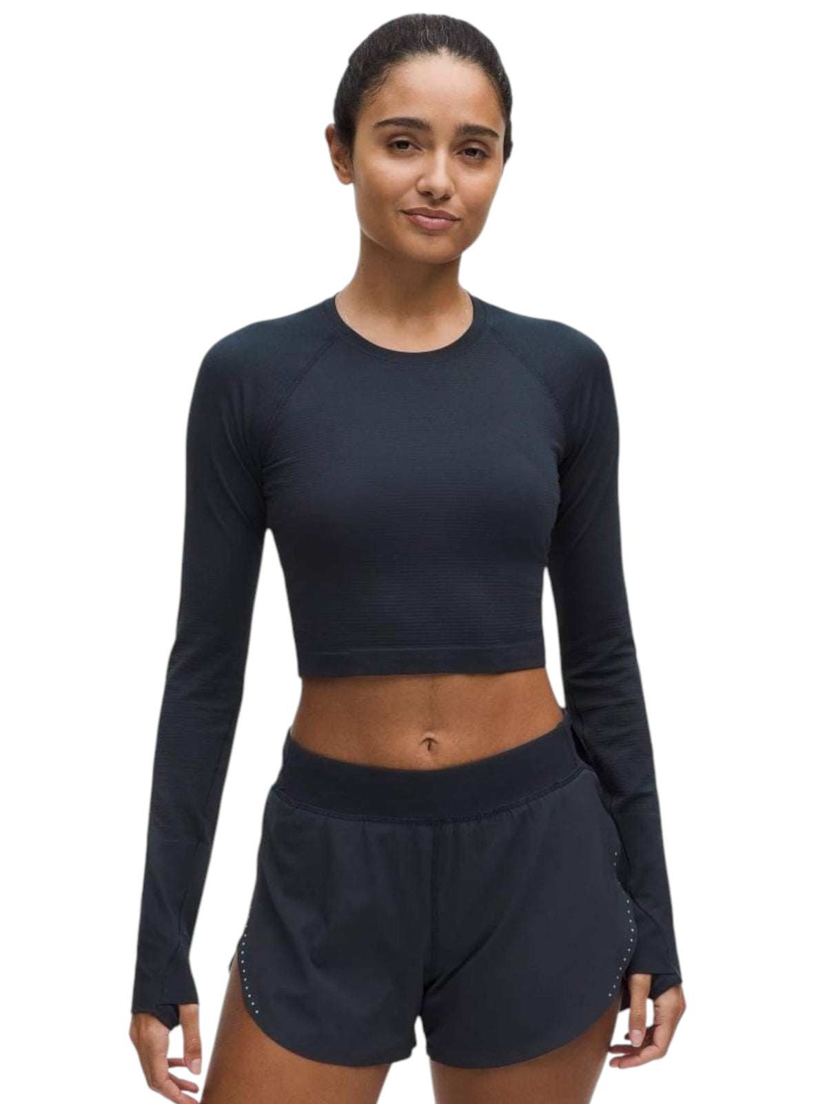 Image for Women's Plain Crop Sport Top,Grey