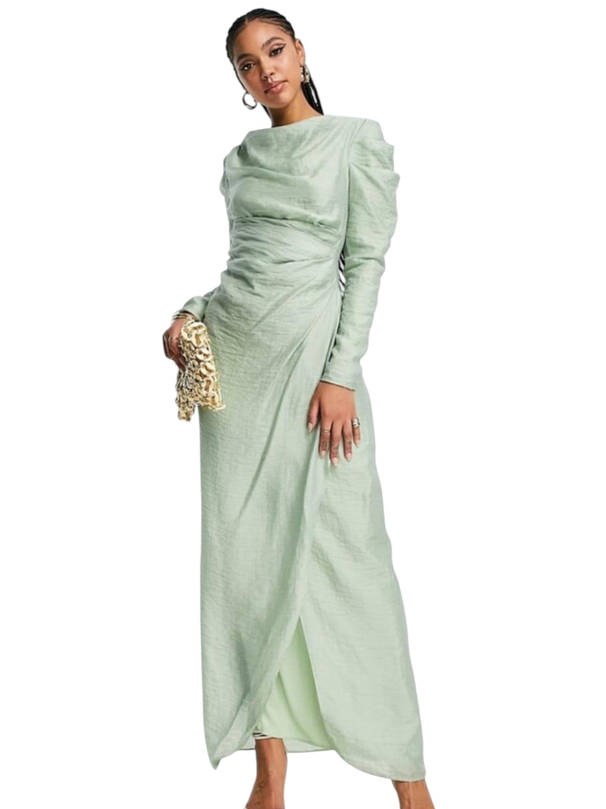 Image for Women's Ruffled Wrap Dress,Green