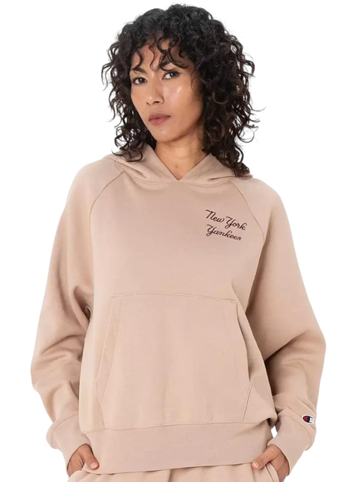 Image for Women's Back Embroidered Hoodie,Taupe