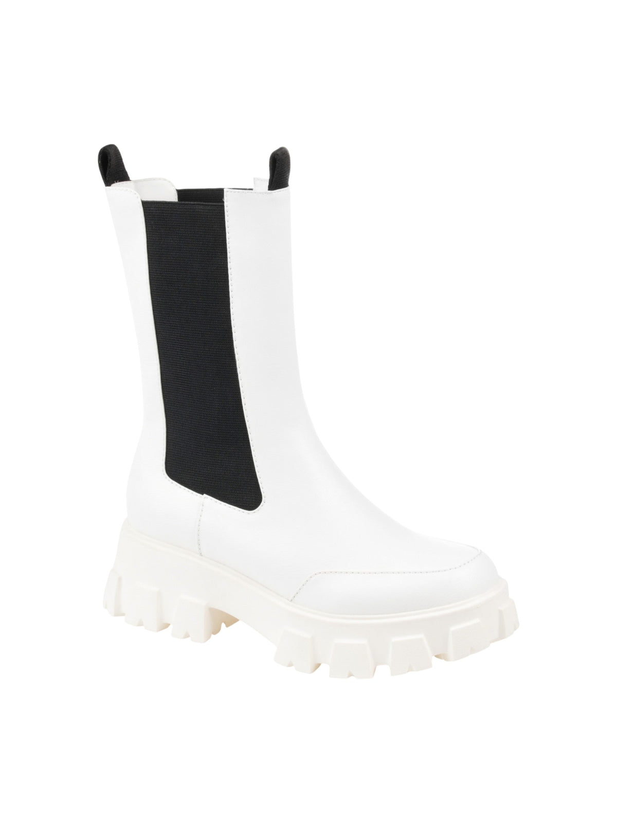 Image for Women's Colorblocked Ankle Boots,Black/White