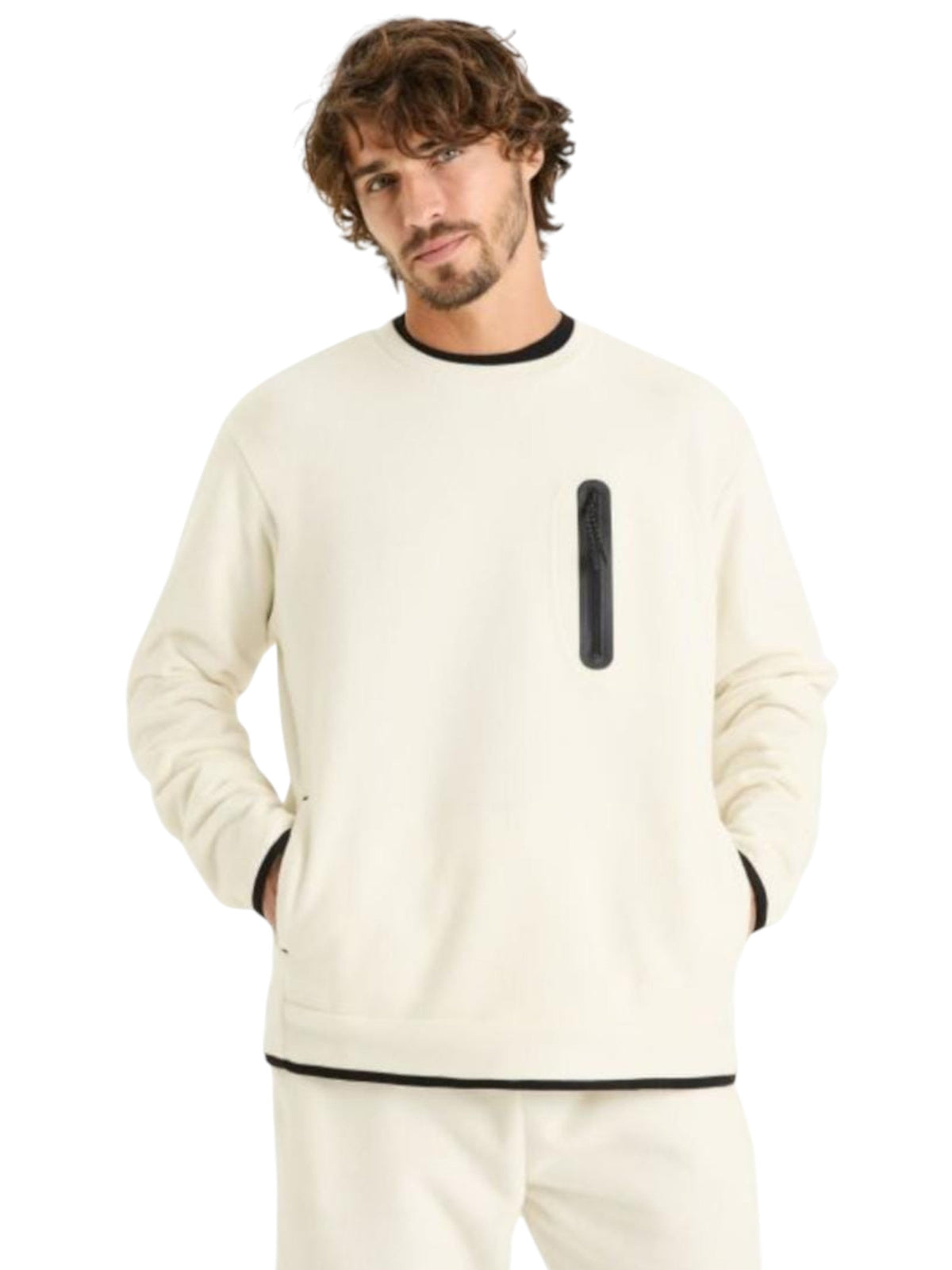 Image for Men's Plain Sweaters,Cream