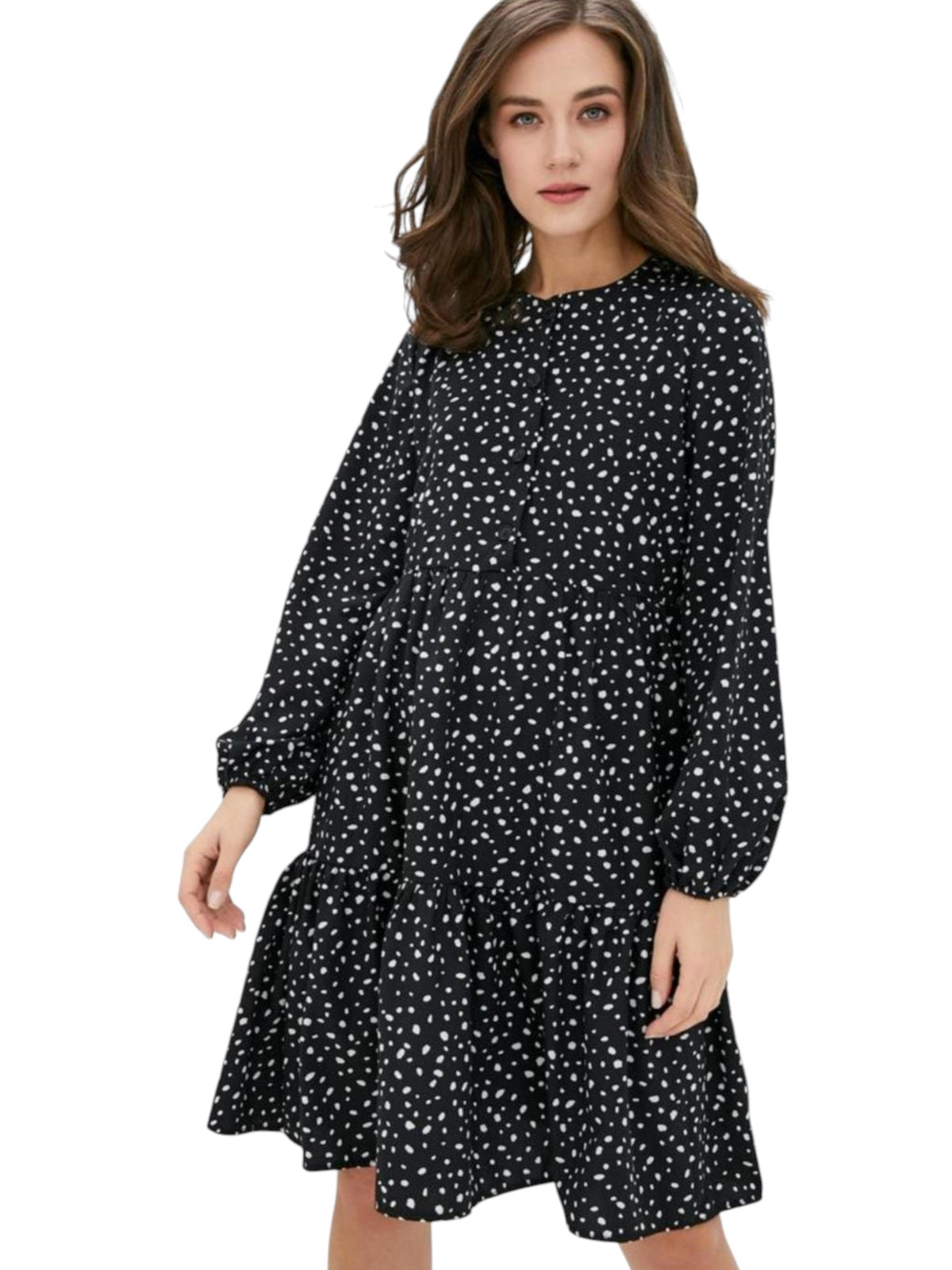 Image for Women's Printed Dress,Black