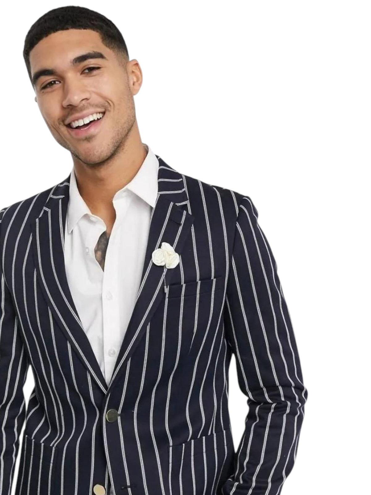 Image for Men's Striped Blazer,Navy
