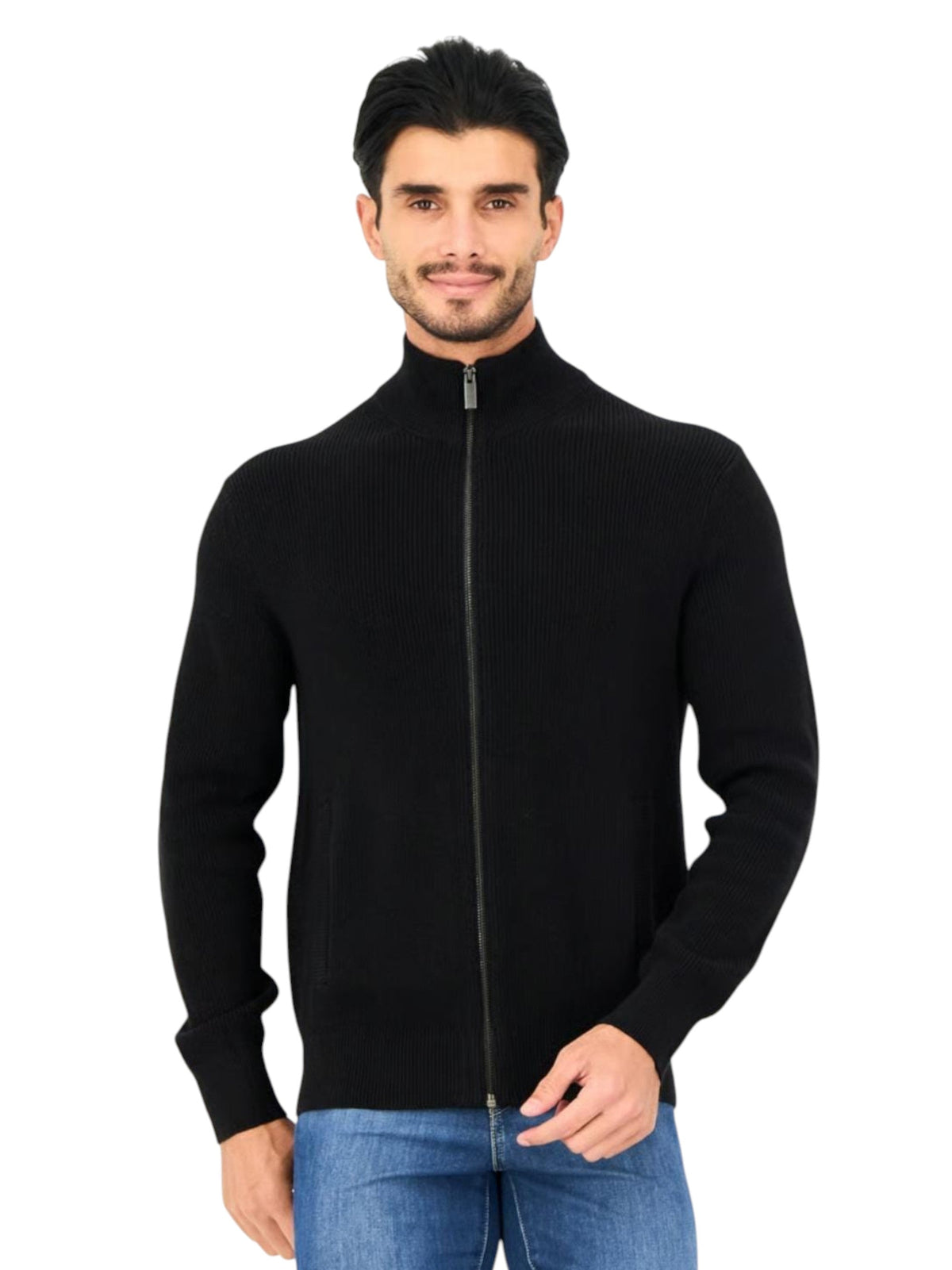 Image for Men's Ribbed Knitted Sweaters,Black