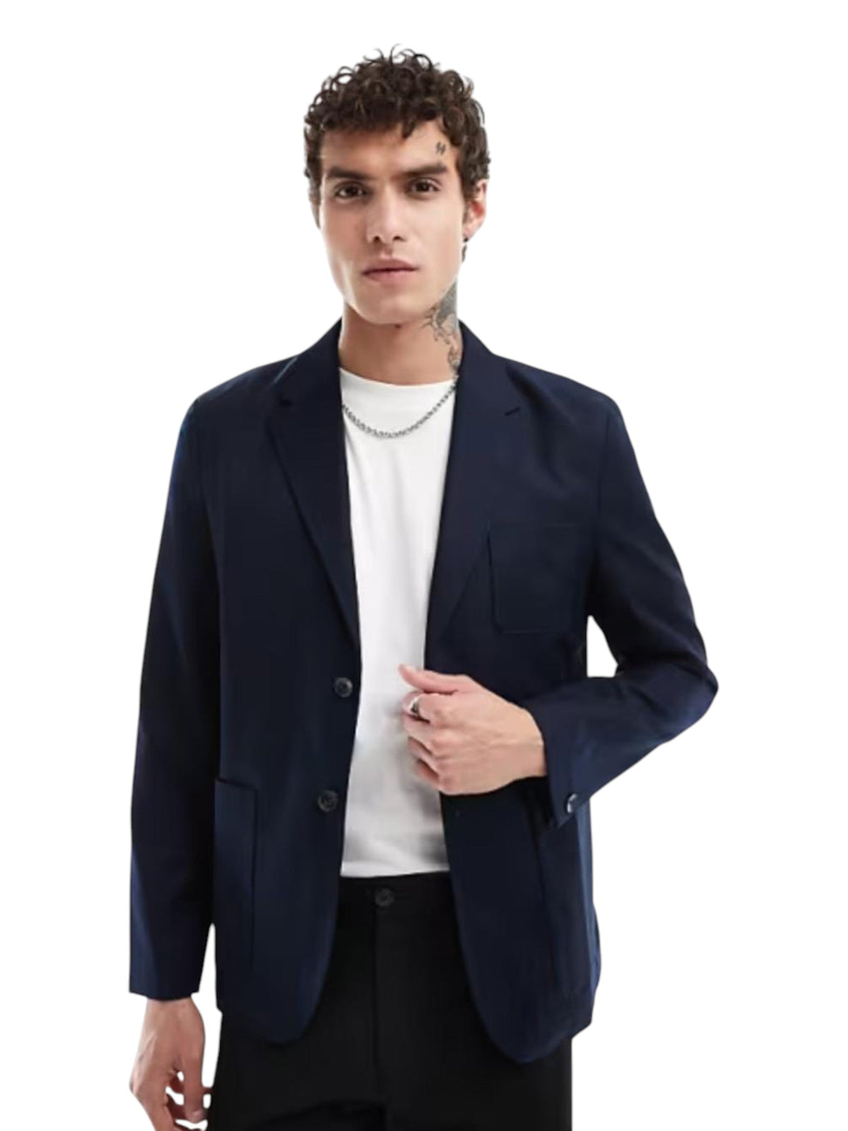 Image for Men's Plain Blazer,Navy