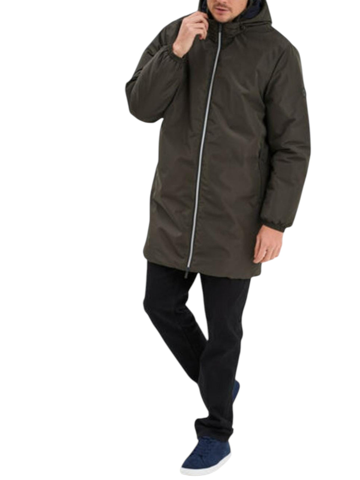 Image for Men's Plain Solid Jacket,Olive