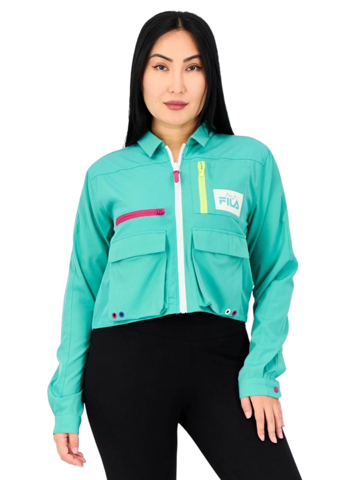 Image for Women's Colorblocked Jacket,Aqua