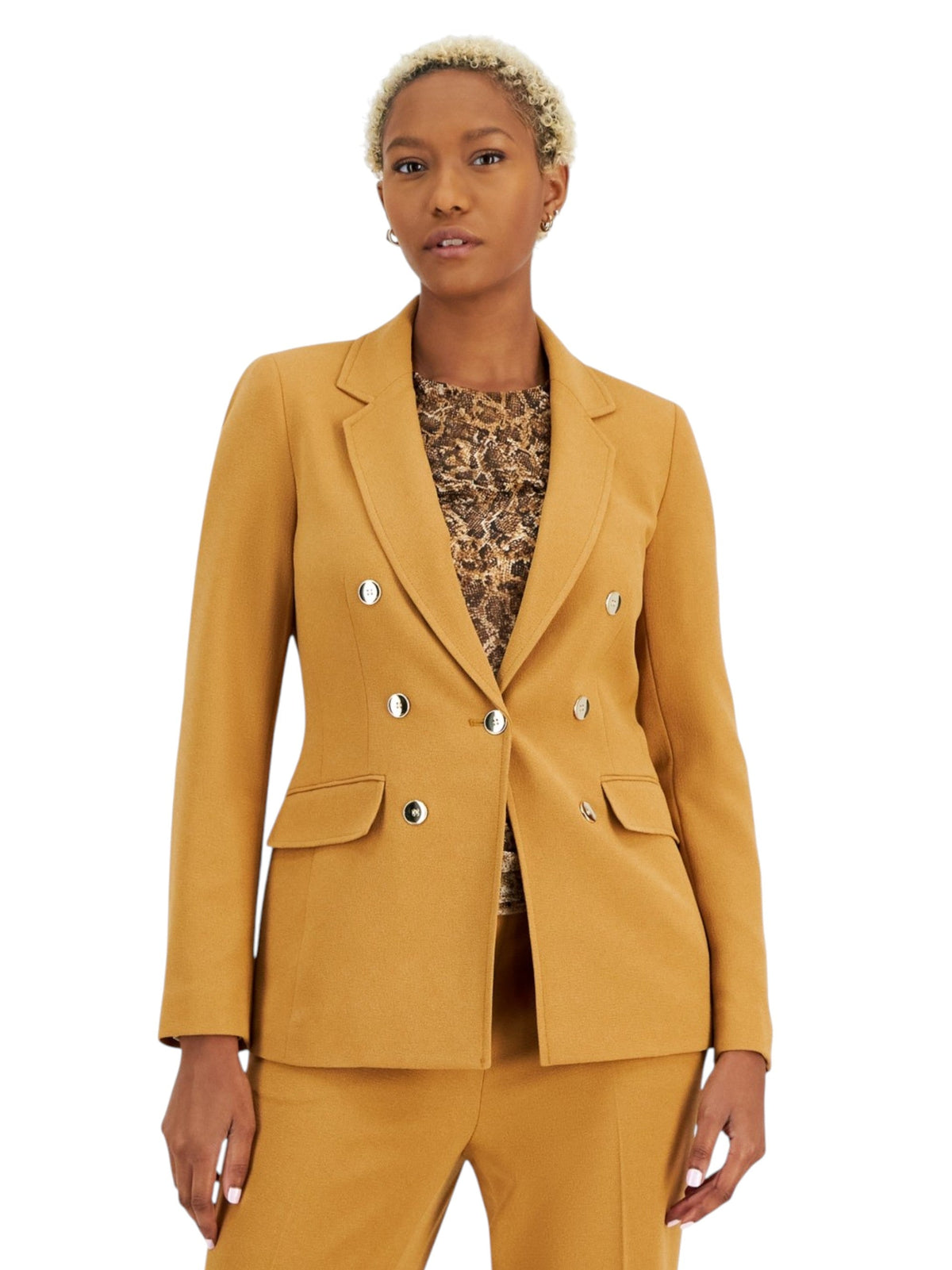 Image for Women's Textured Blazers,Light Brown