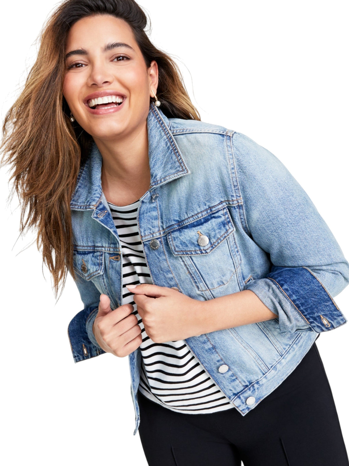 Image for Women's Washed Denim Jacket,Light Blue