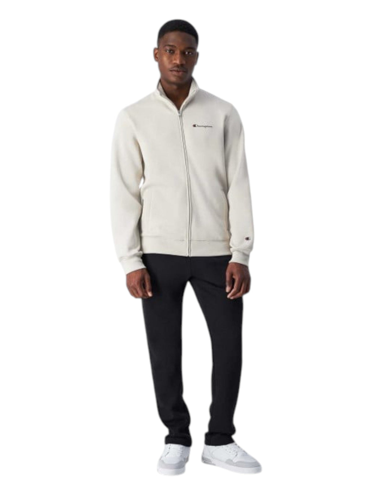 Image for Men's Plain Pajama Set Jacket &Pant,Light Beige\Black
