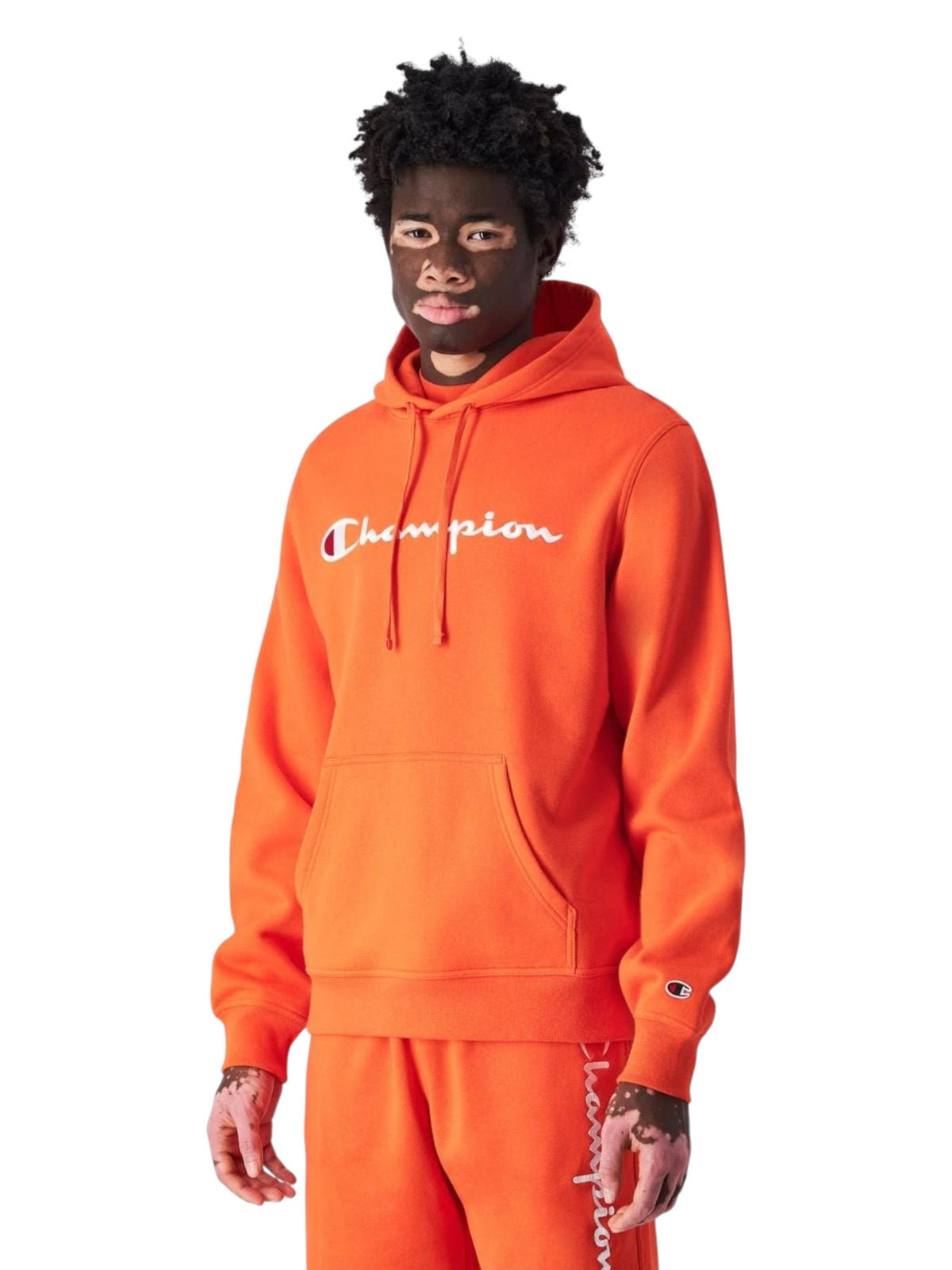 Image for Men's Brand Logo Printed Hoodie,Orange