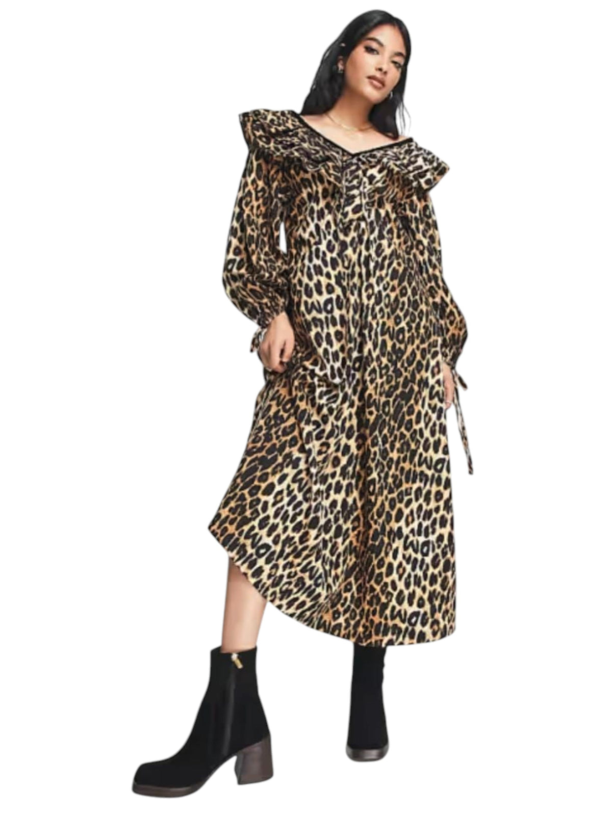 Image for Women's Printed Dress,Tiger