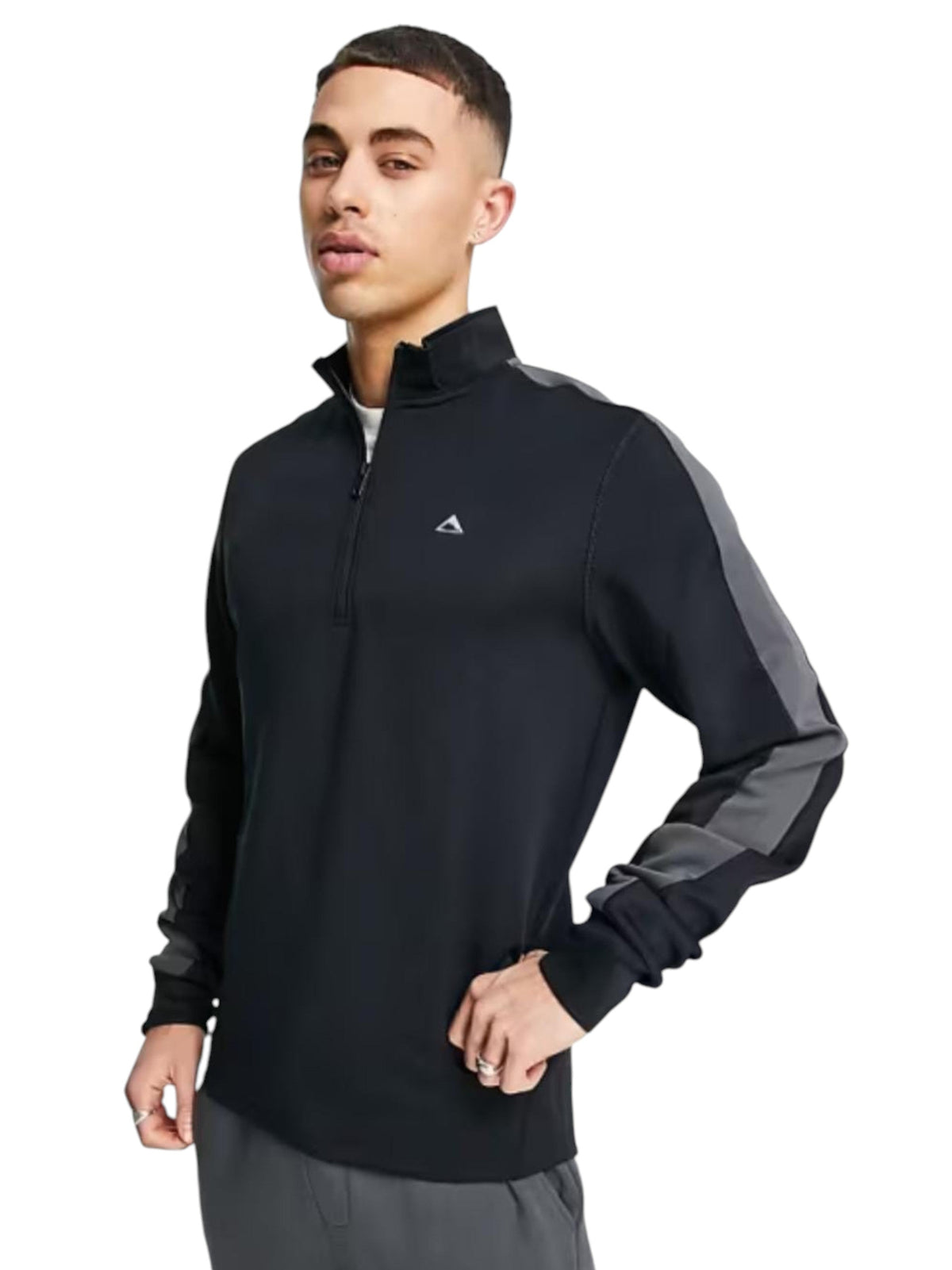 Image for Men's Colorblocked Sport Top,Black\Grey