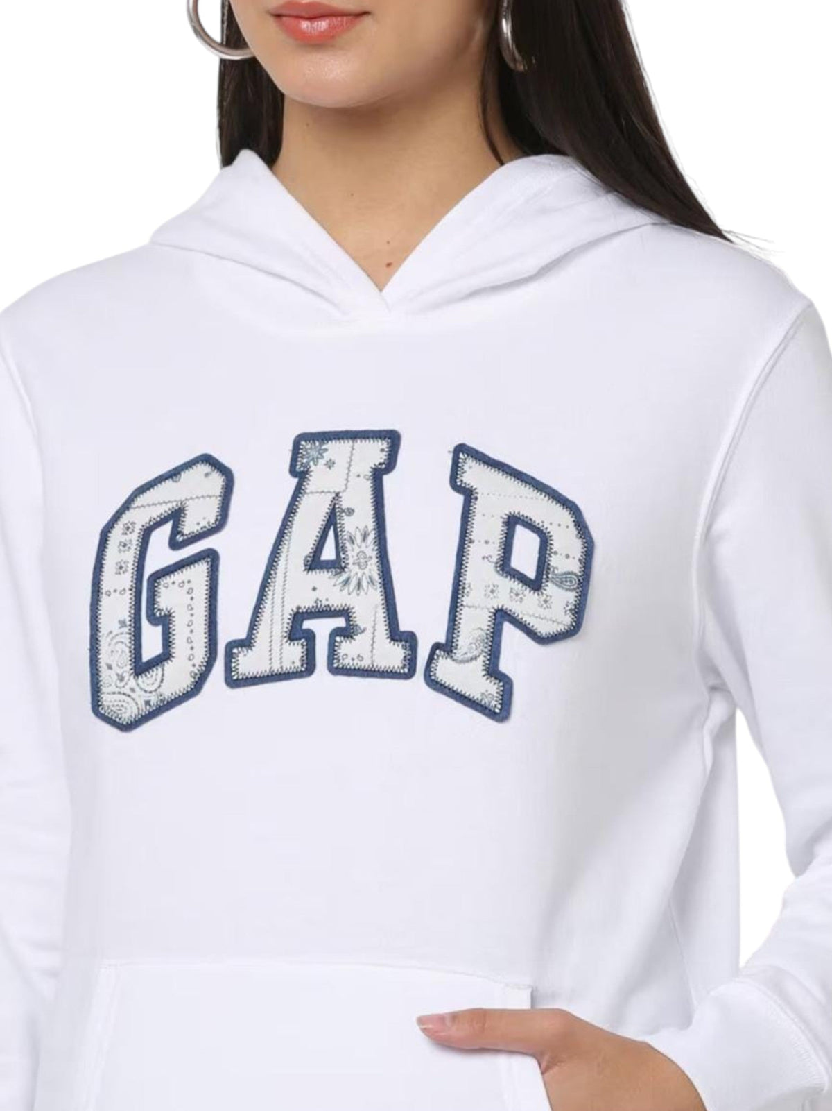 Image for Women's Brand Logo Printed Hoodie,White