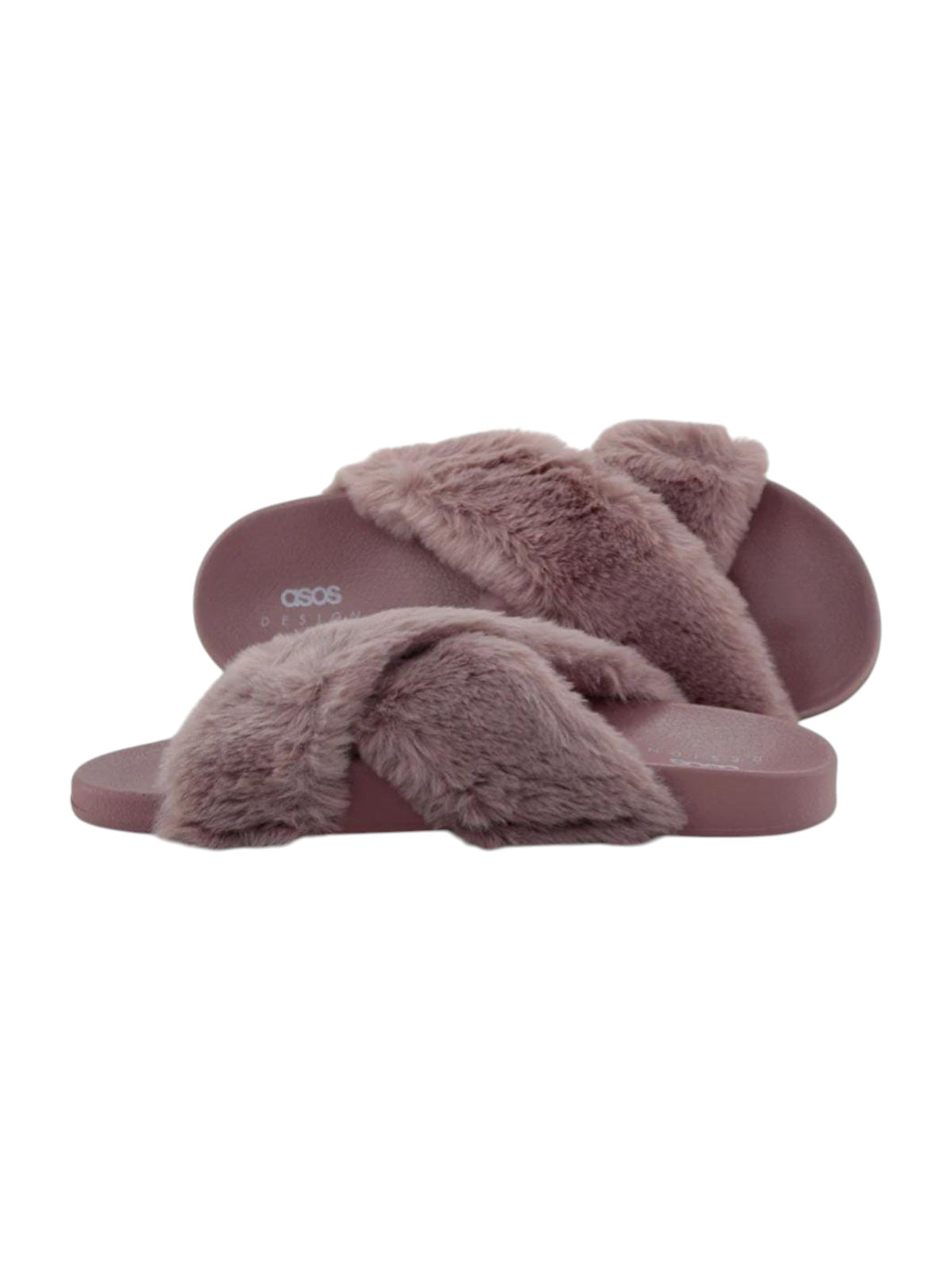 Image for Women's Faux Fur Slippers,Dark Purple