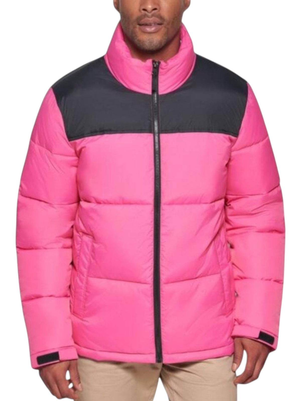 Image for Men's Colorblocked Quilted Jacket,Pink