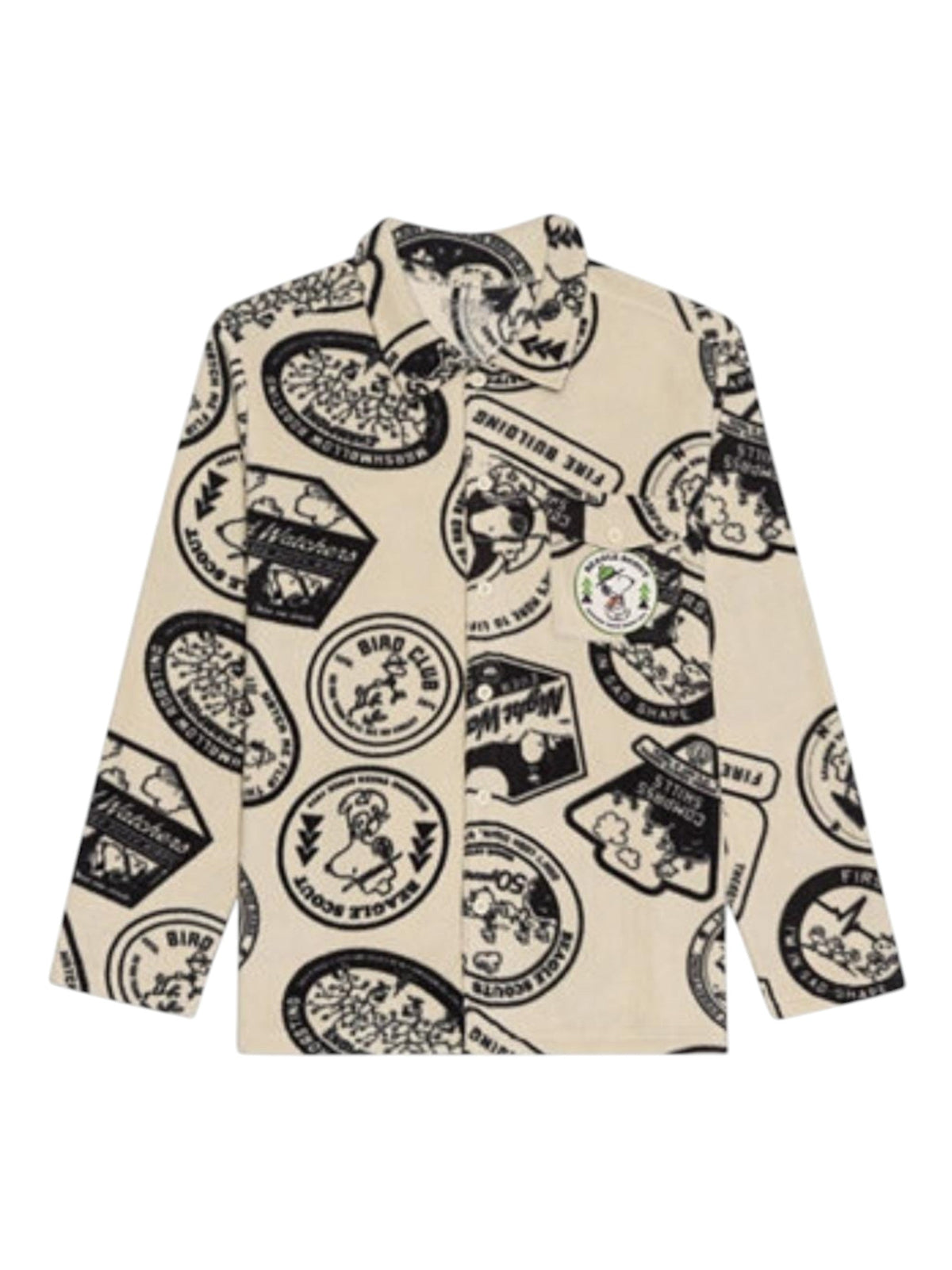 Image for Men's Graphic Printed Sleepwear Top ,Light Beige/Black
