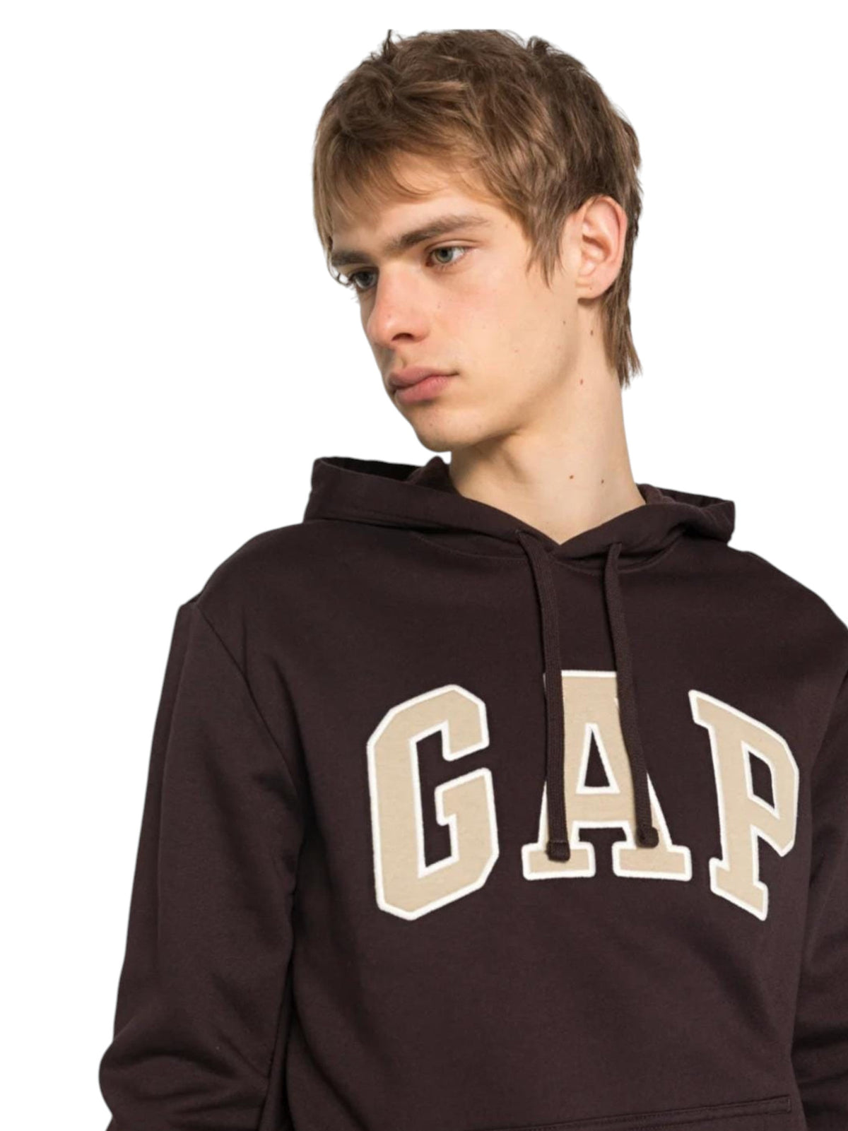 Image for Men's Logo Printed Hoodie,Brown
