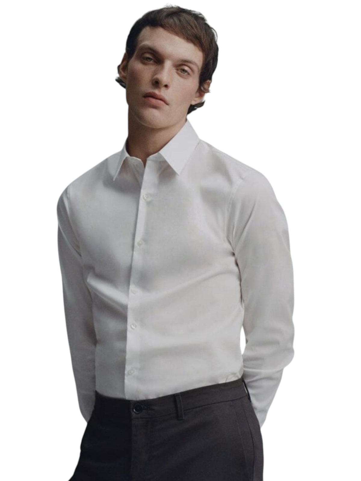 Image for Men's Plain Dress Shirt,White