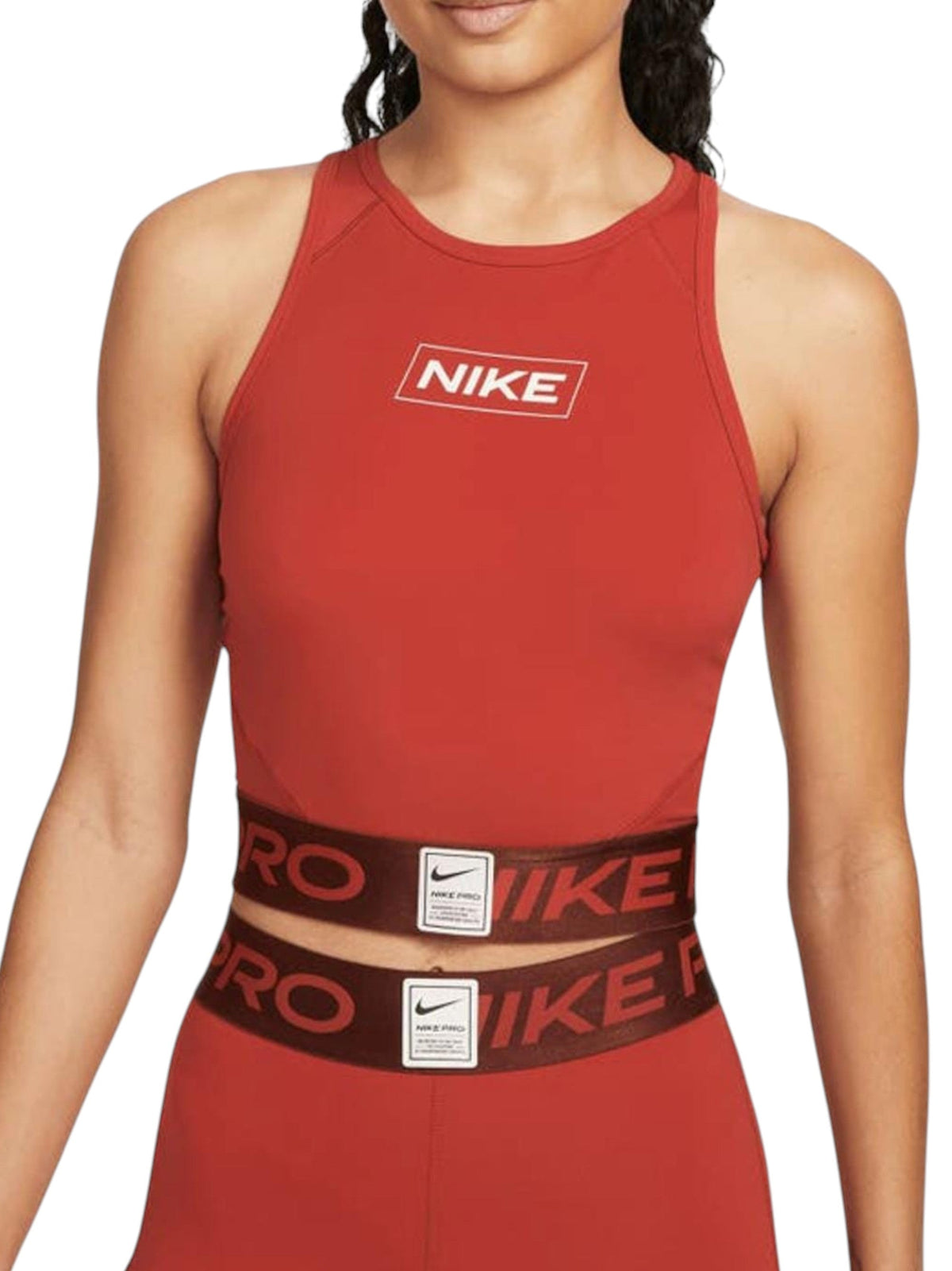 Image for Women's Printed Sport Crop Top,Brick