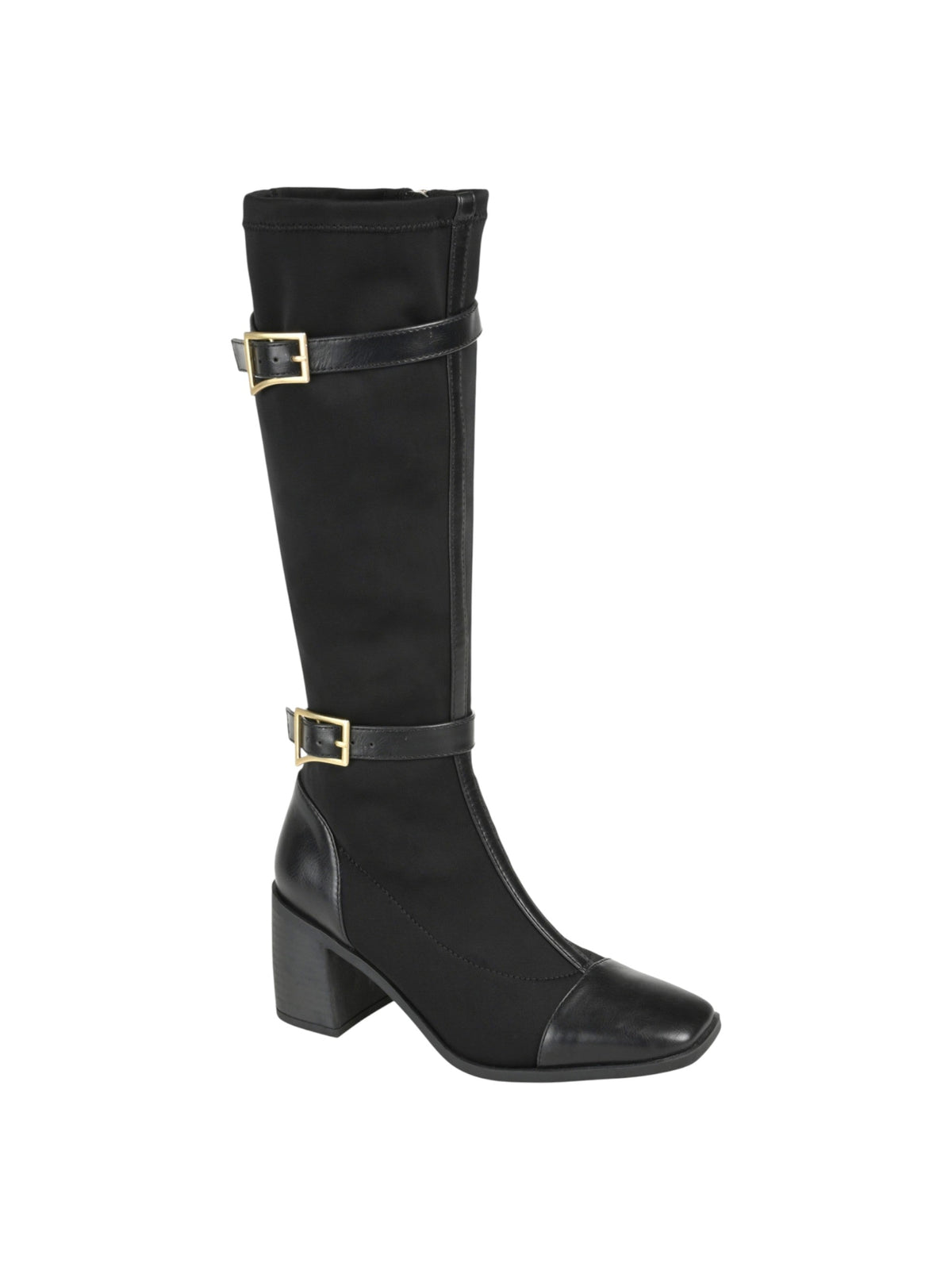 Image for Women's Plain Knee High Heeled Boots,Black