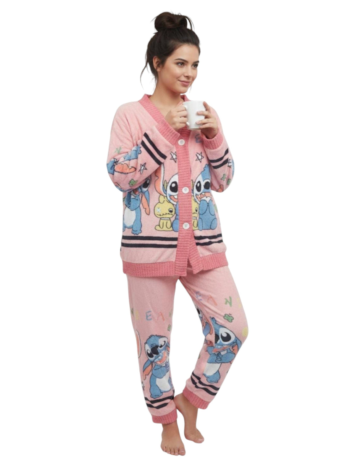 Image for Women's Faux Fur Sleepwear Pajama Set,Light Pink